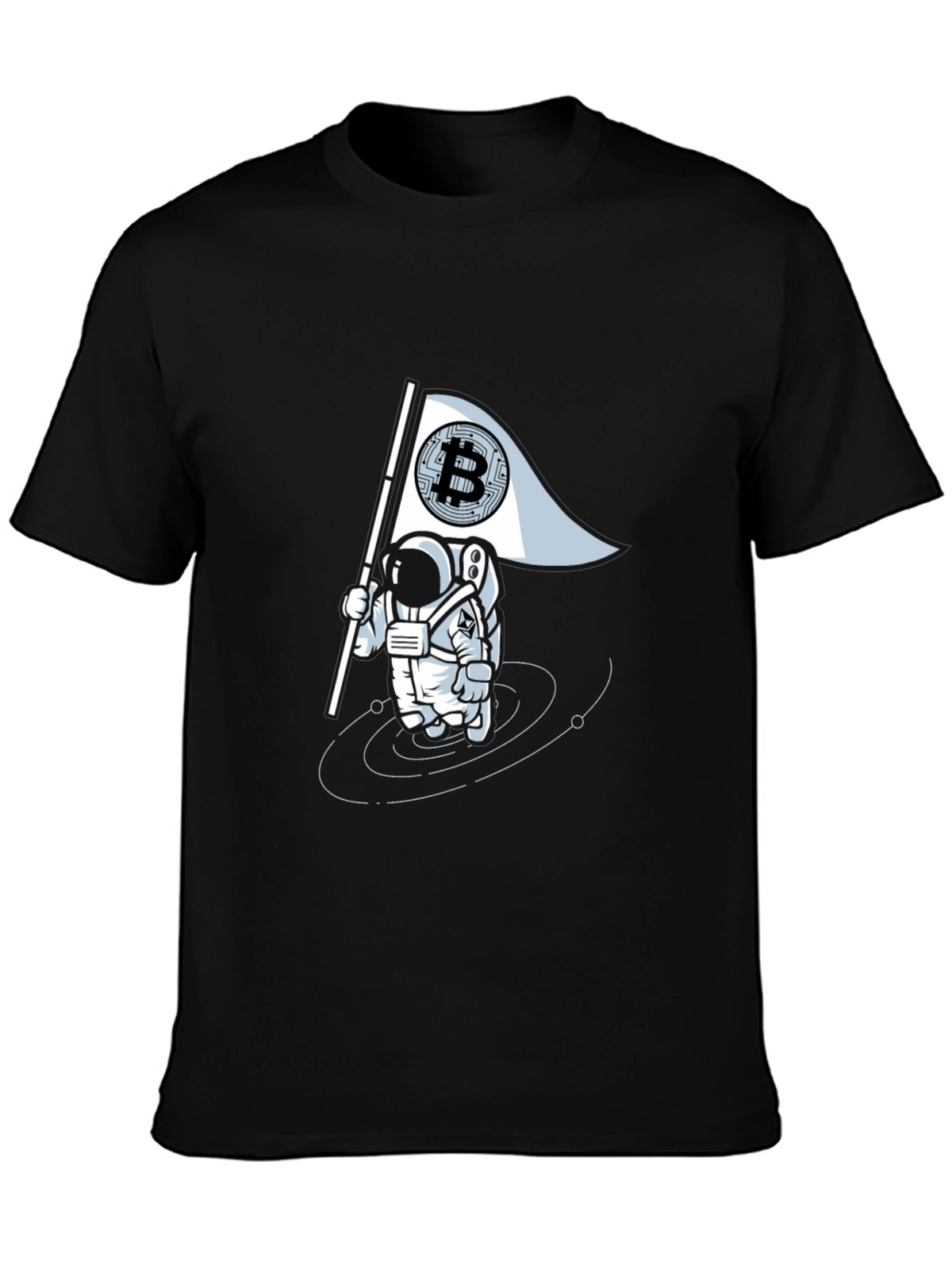 Bitcoin Astronaut Graphic Tee - Crypto Flag T-Shirt