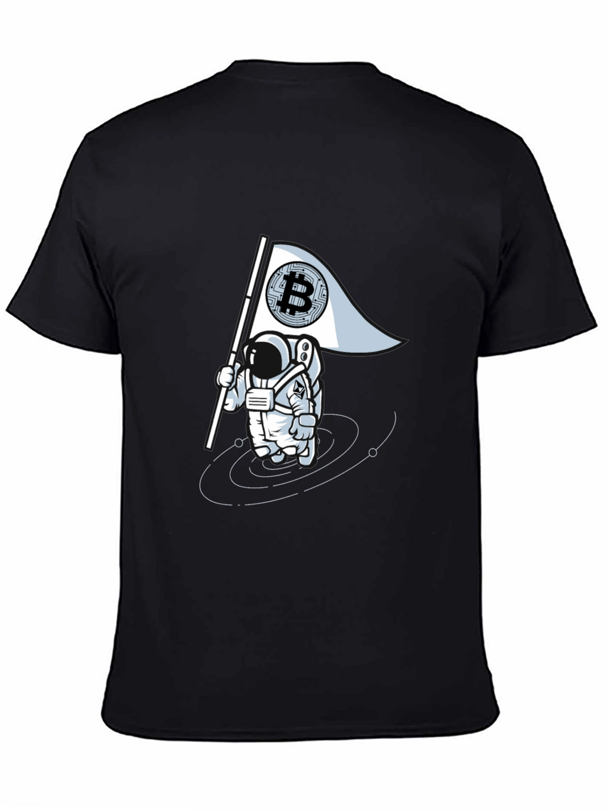 Bitcoin Astronaut Graphic Tee - Crypto Flag T-Shirt