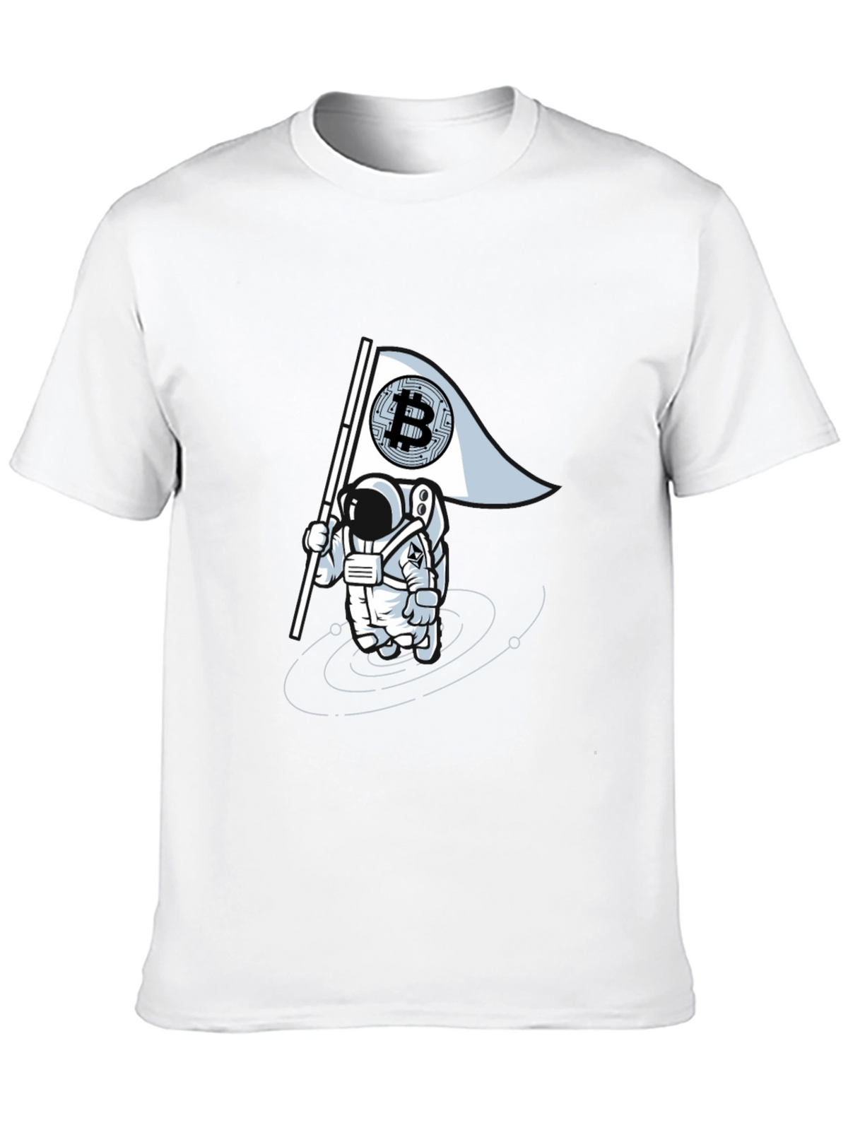 Bitcoin Astronaut Graphic Tee - Crypto Flag T-Shirt