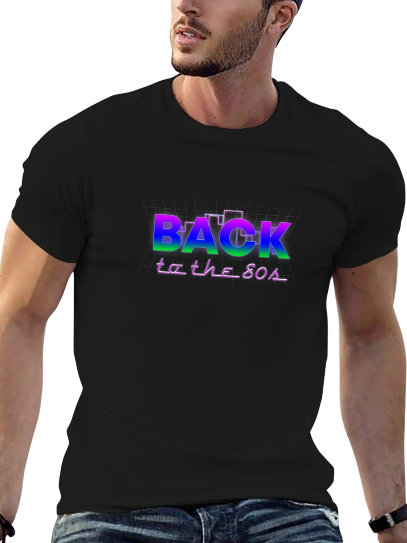 Retro Back to the 80s Graphic Tee - Black