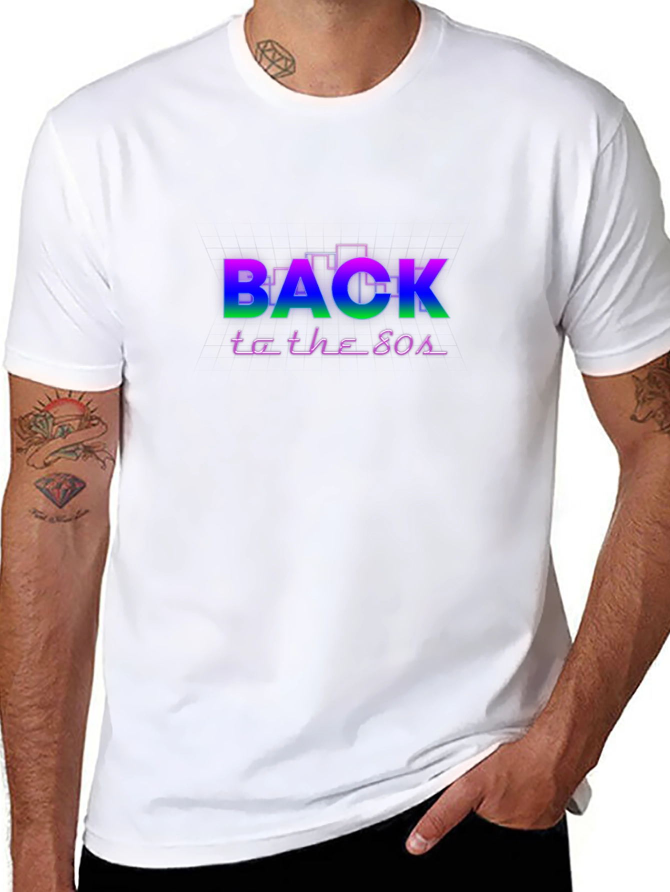 Retro Back to the 80s Graphic Tee - Black