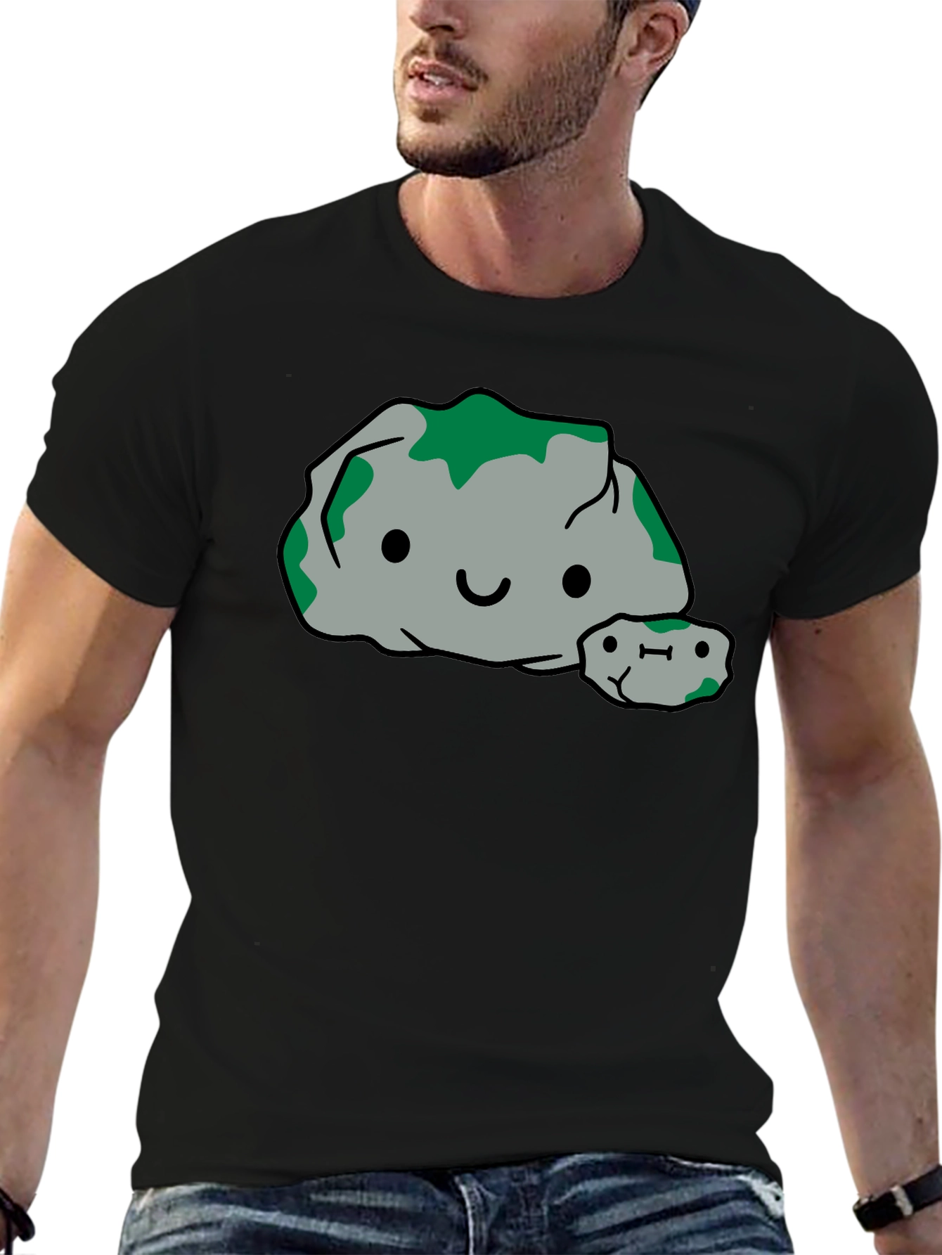 Cute Rock Family Graphic Tee - Black