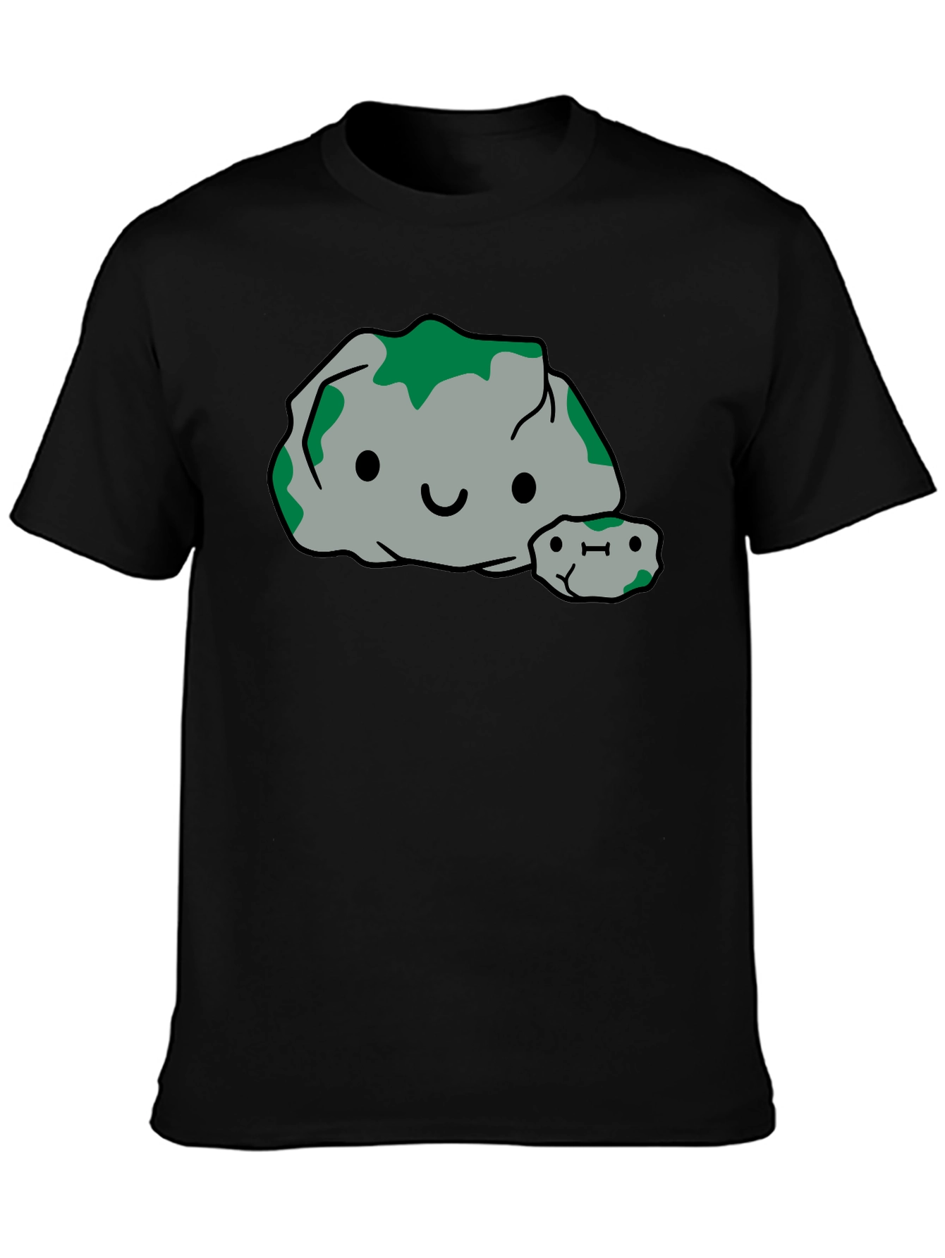 Cute Rock Family Graphic Tee - Black