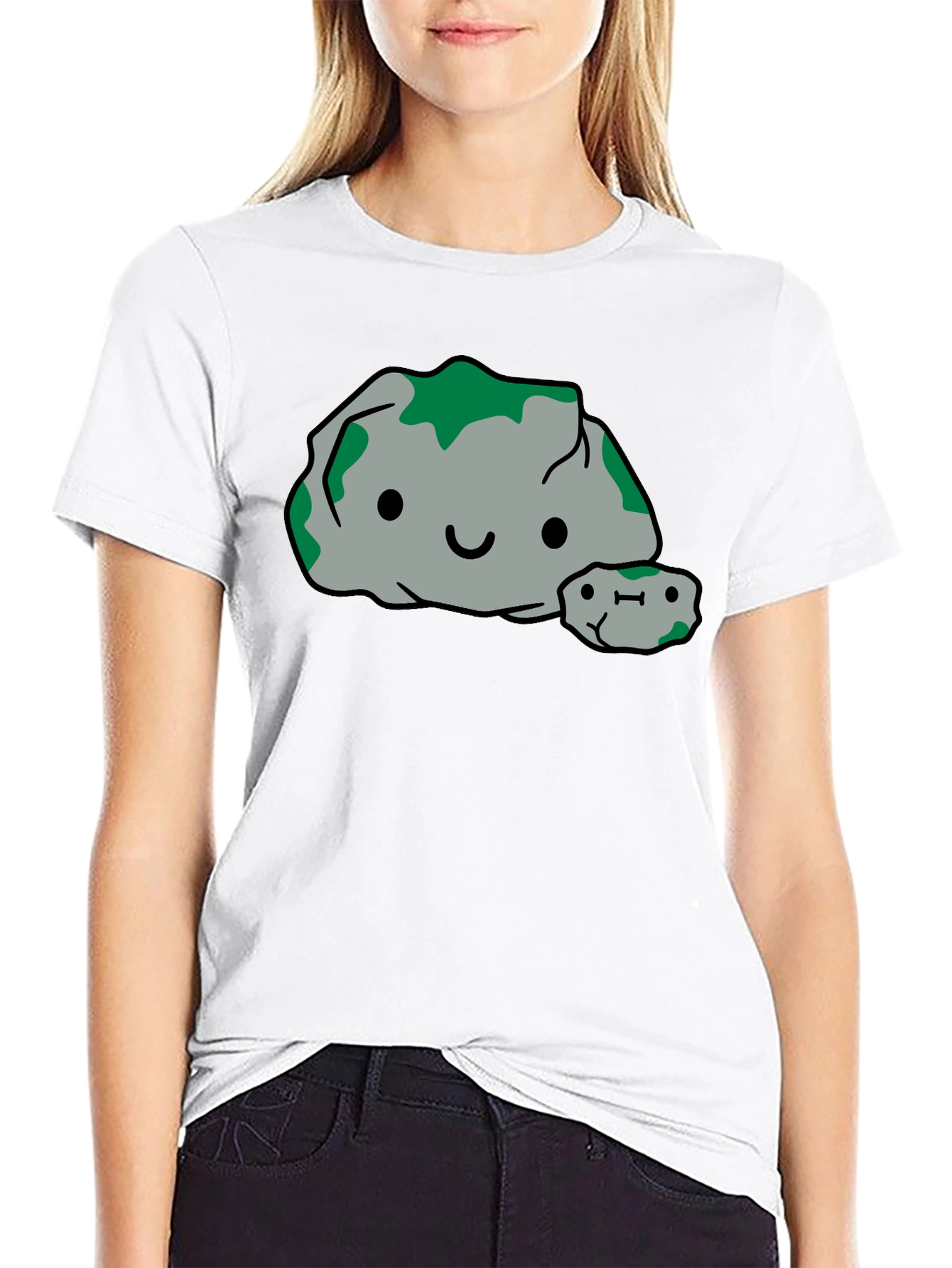 Cute Rock Family Graphic Tee - Black