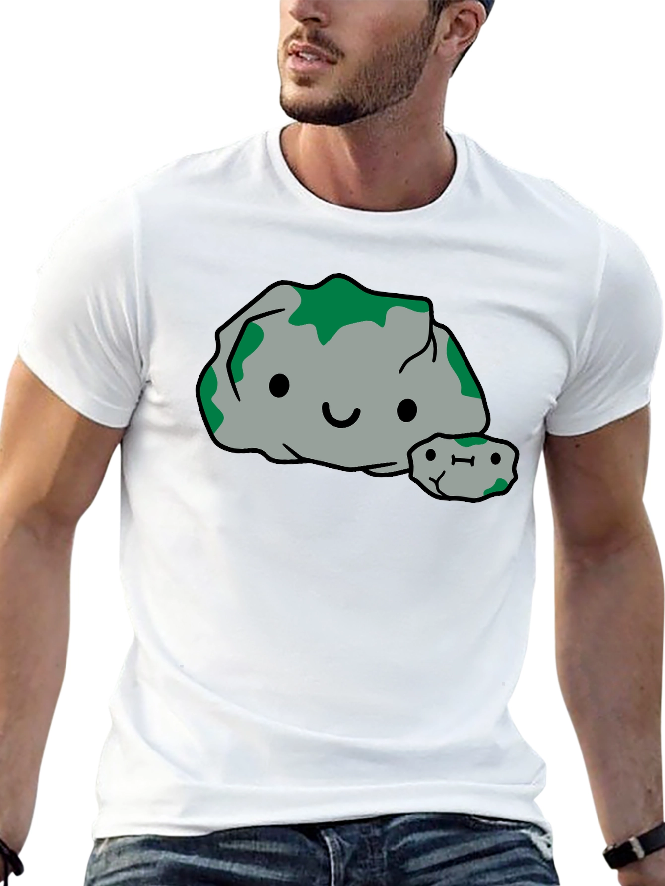 Cute Rock Family Graphic Tee - Black