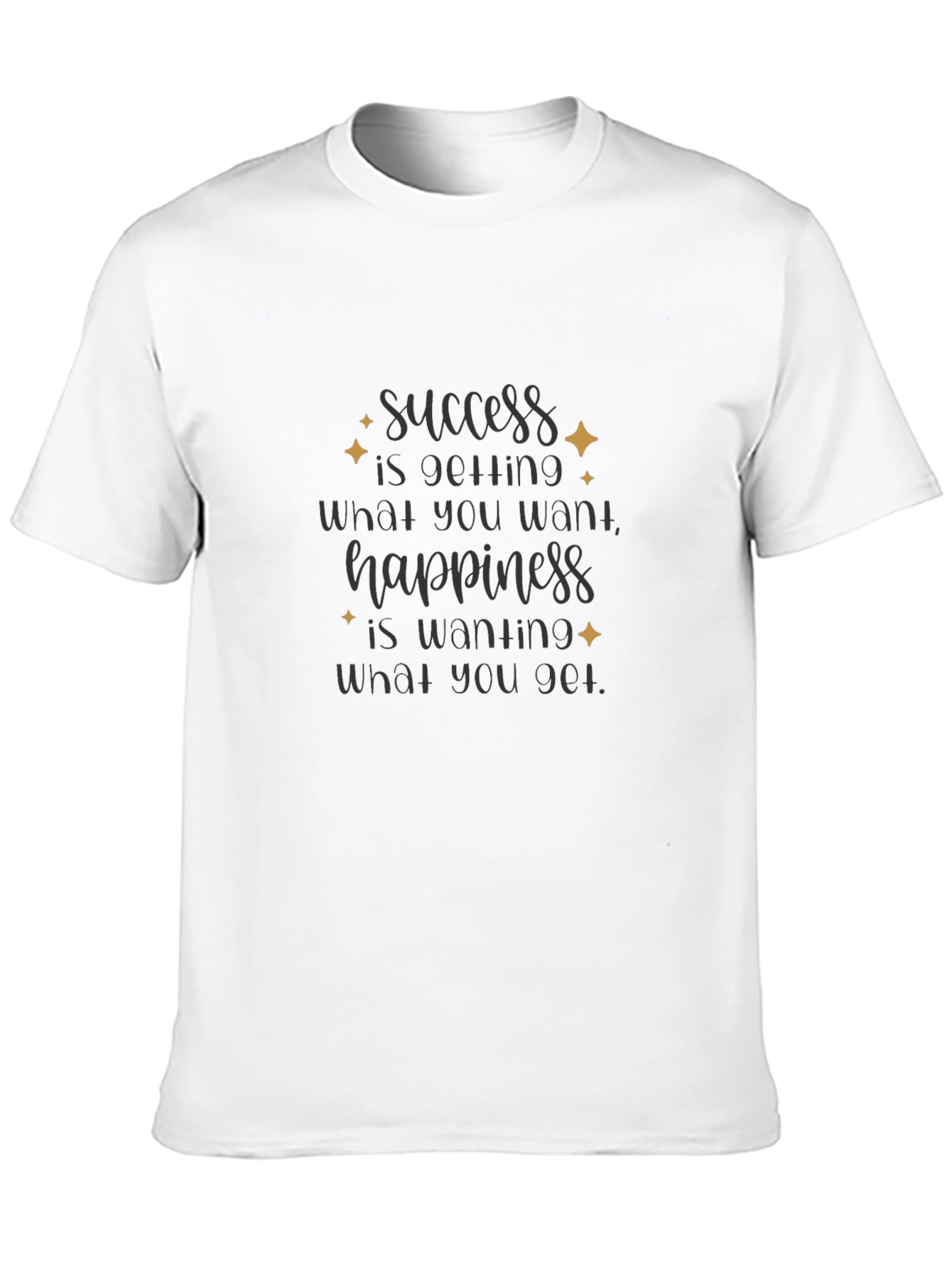 Success & Happiness Quote Black T-Shirt