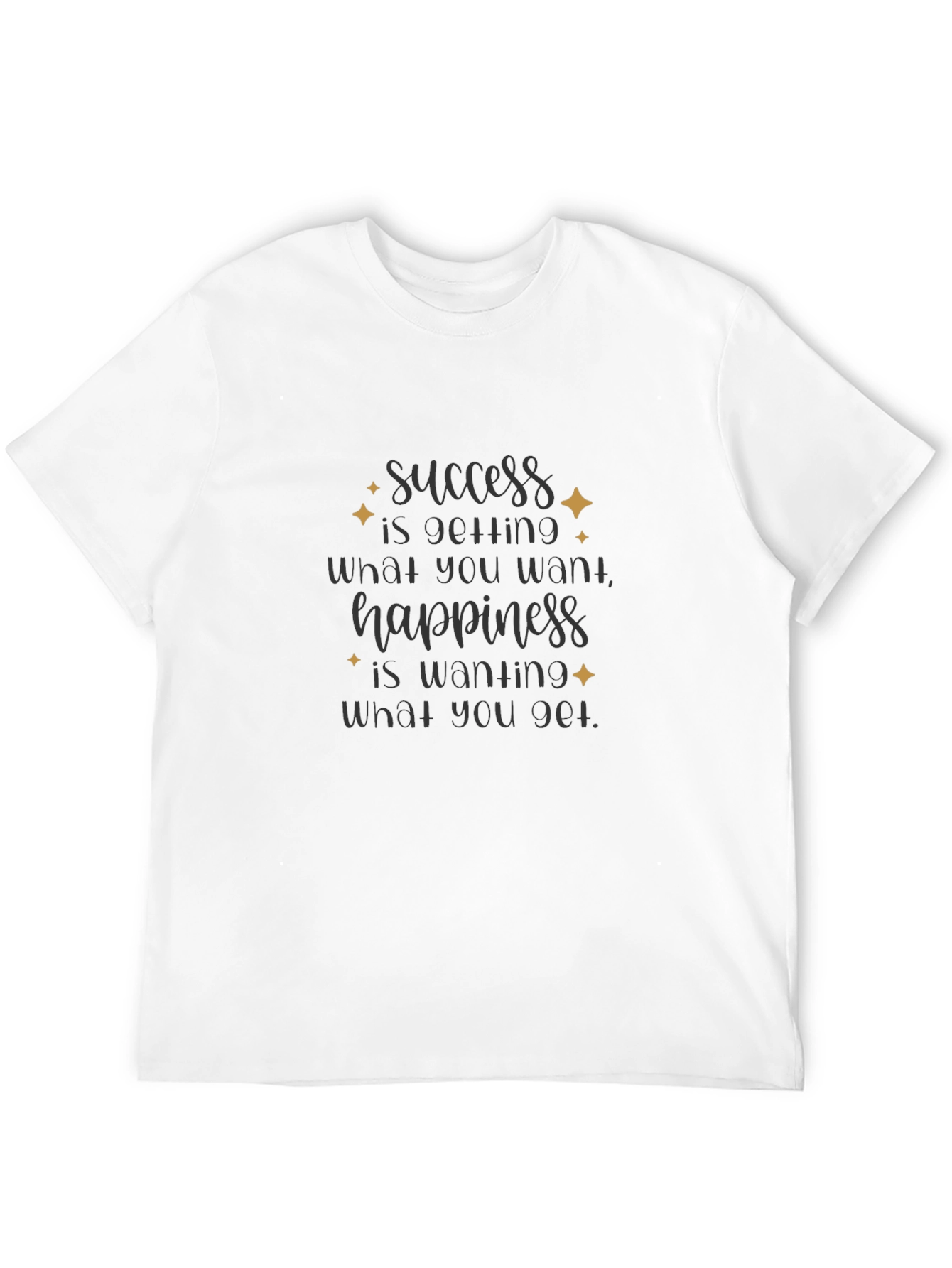 Success & Happiness Quote Black T-Shirt