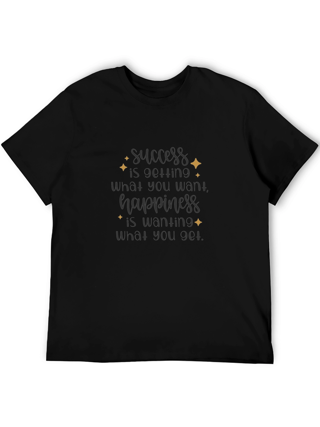 Success & Happiness Quote Black T-Shirt
