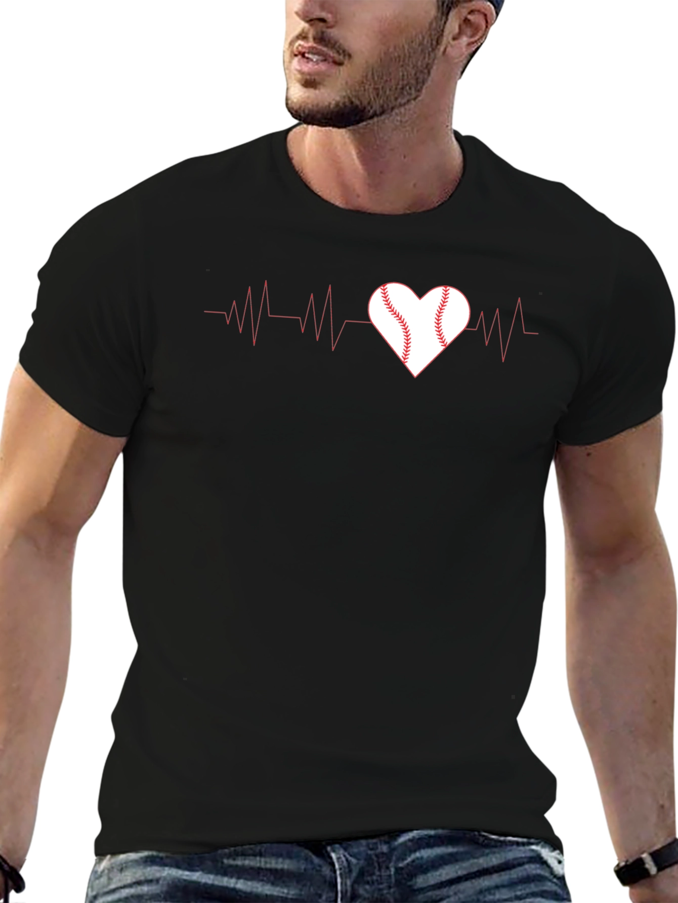 Baseball Heartbeat Graphic Tee - Love of the Game!
