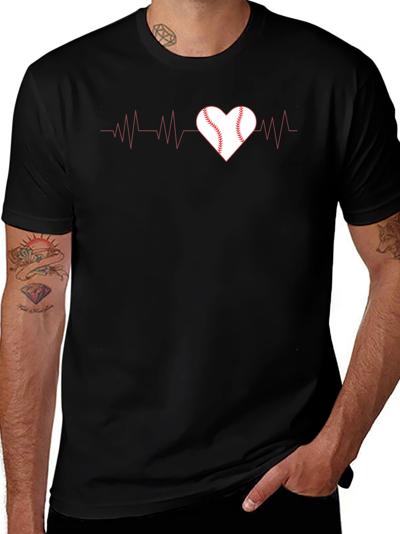 Baseball Heartbeat Graphic Tee - Love of the Game!