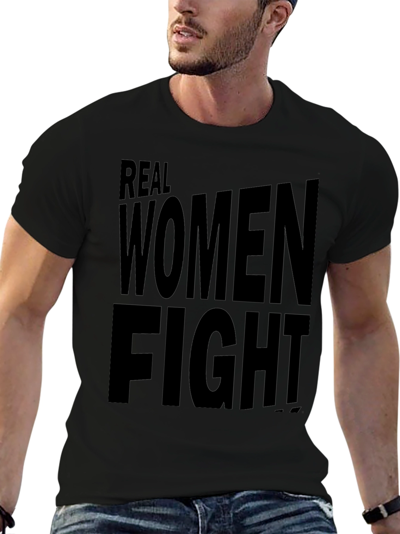 Real Women Fight Black T-Shirt