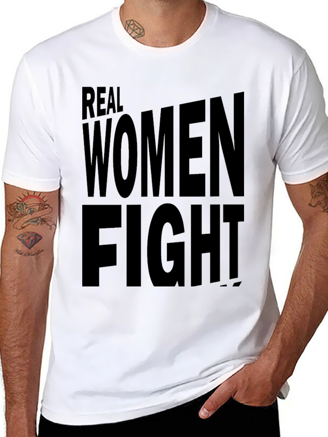 Real Women Fight Black T-Shirt