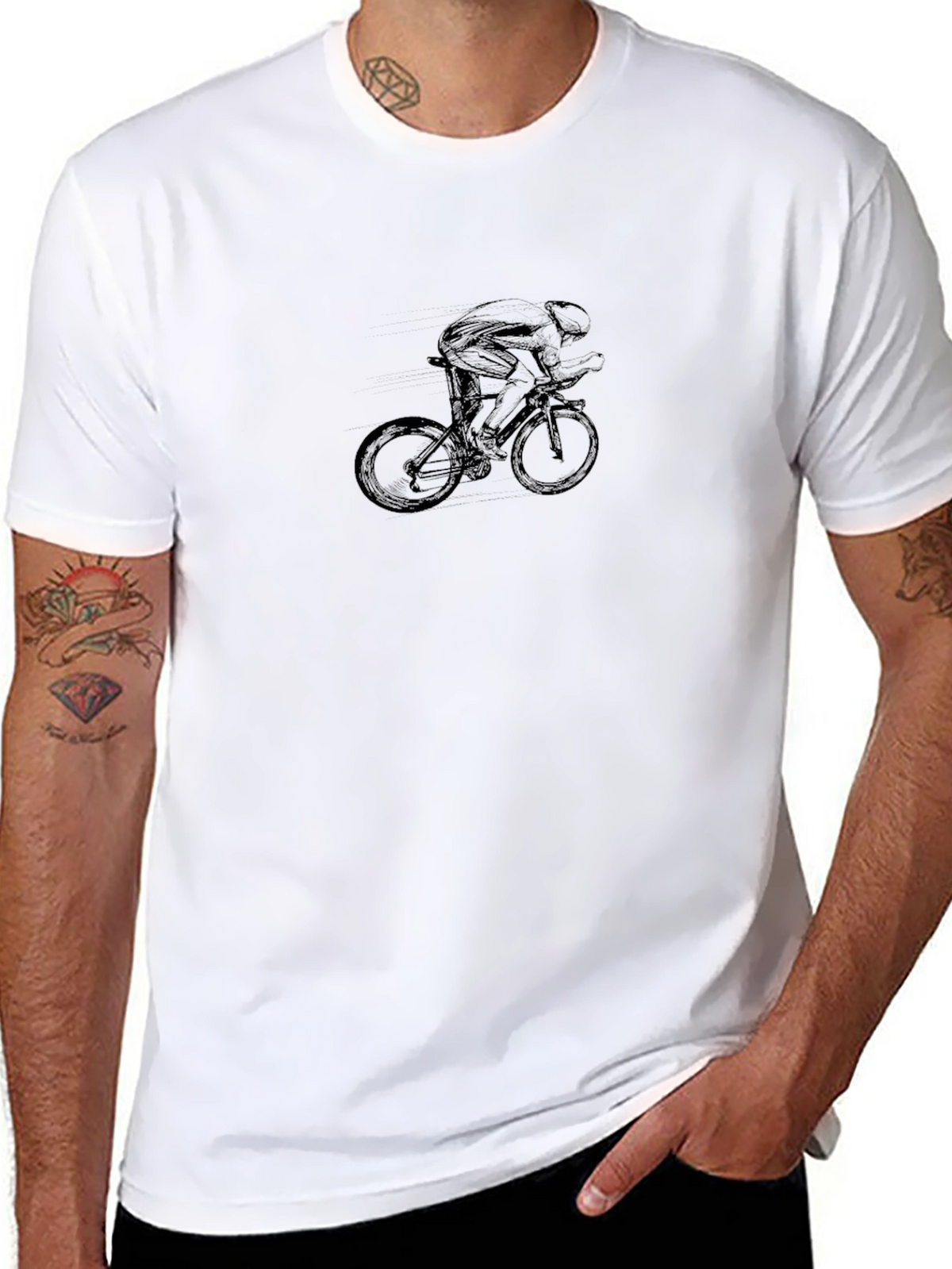 Black Cycling Silhouette Tee