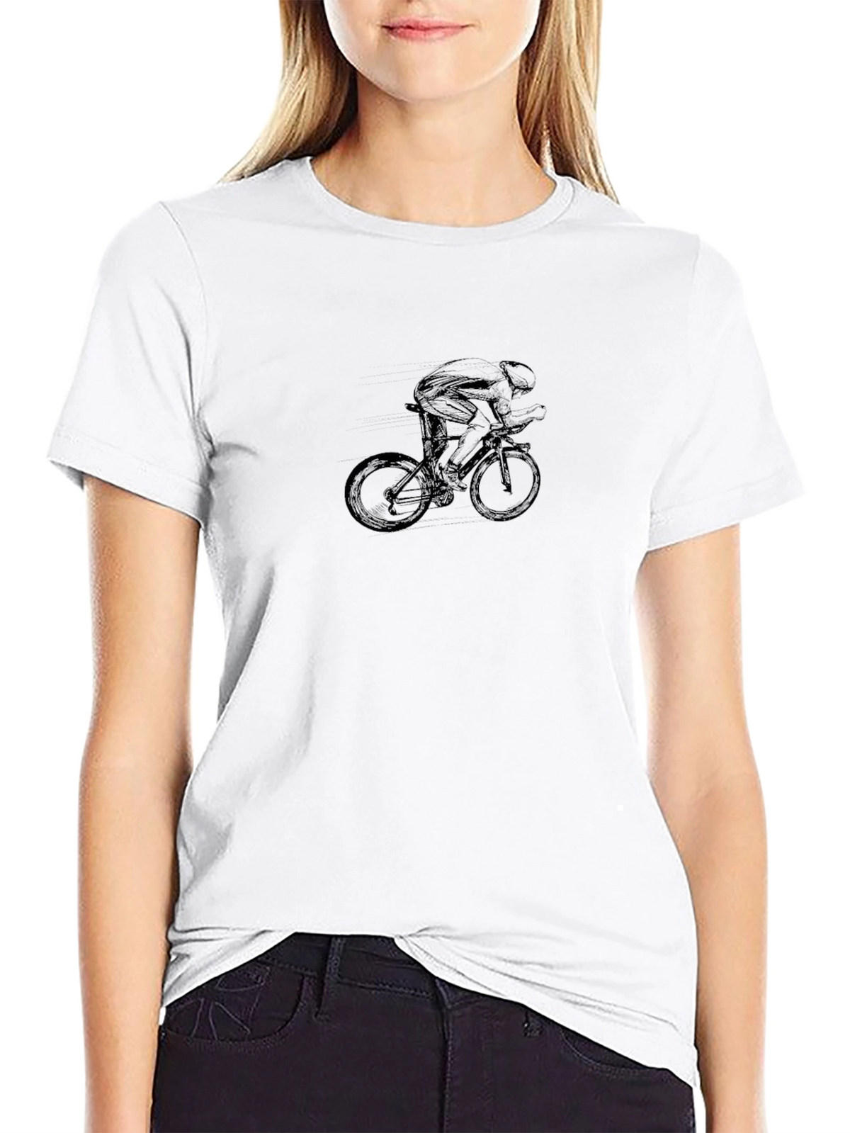 Black Cycling Silhouette Tee