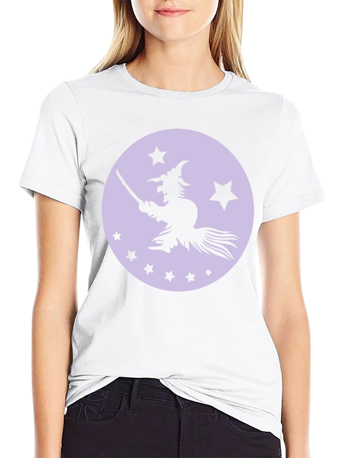 Witch & Stars Graphic Black T-Shirt