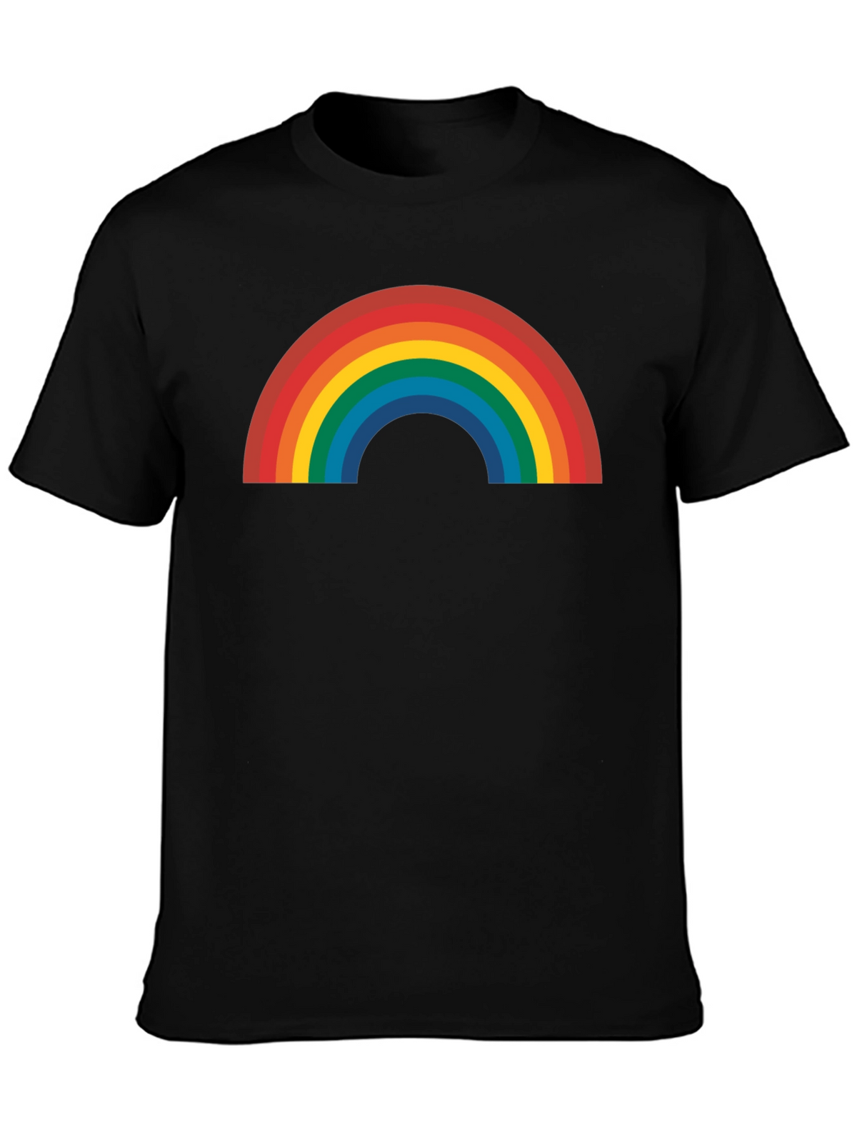 Rainbow Graphic Tee - Black Cotton Blend Shirt