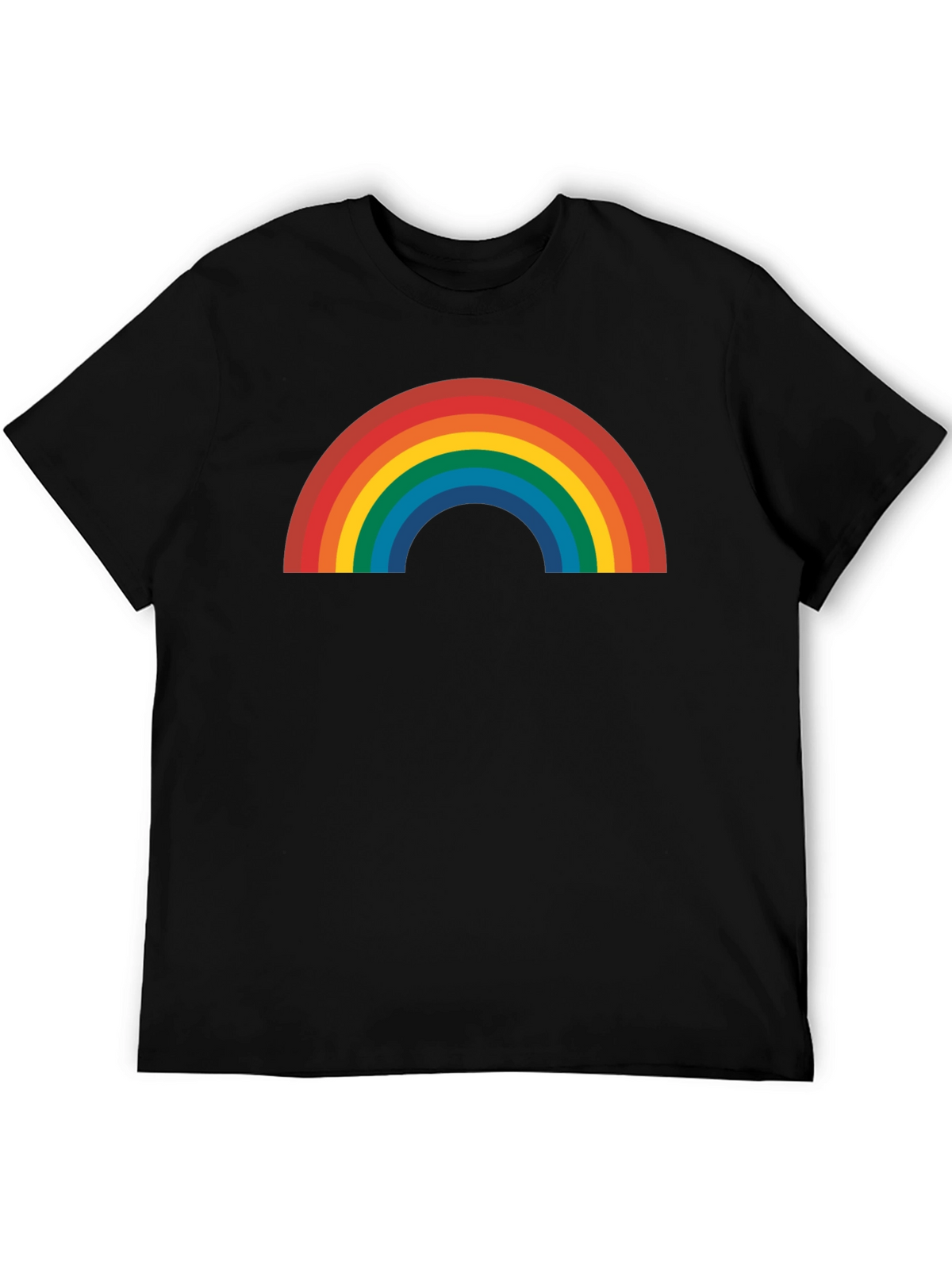 Rainbow Graphic Tee - Black Cotton Blend Shirt