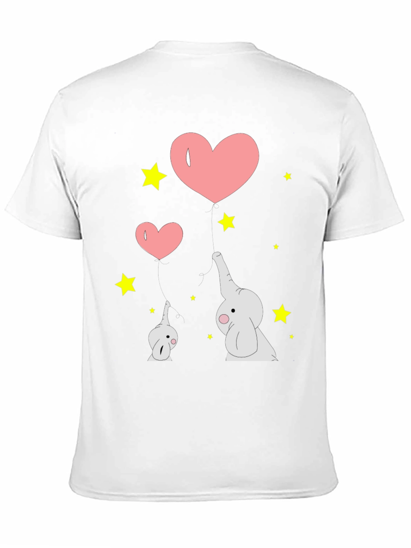 Elephant Love Graphic Tee - Black Cotton T-Shirt