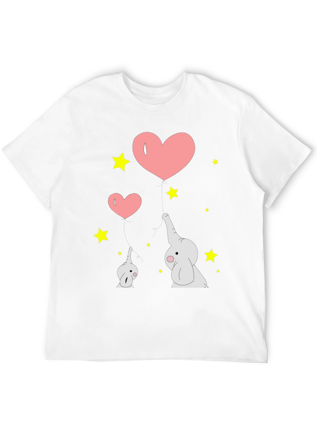 Elephant Love Graphic Tee - Black Cotton T-Shirt