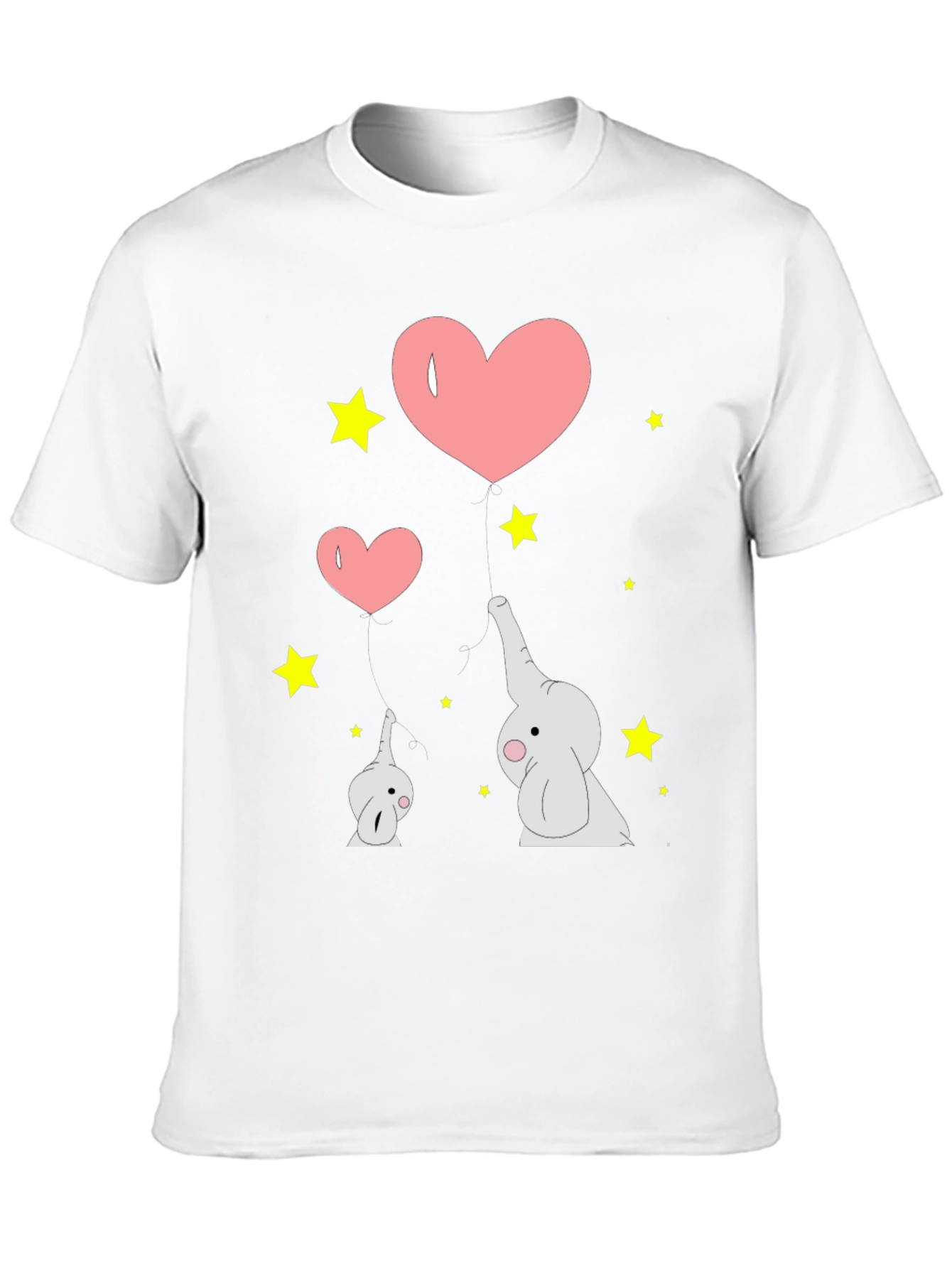 Elephant Love Graphic Tee - Black Cotton T-Shirt
