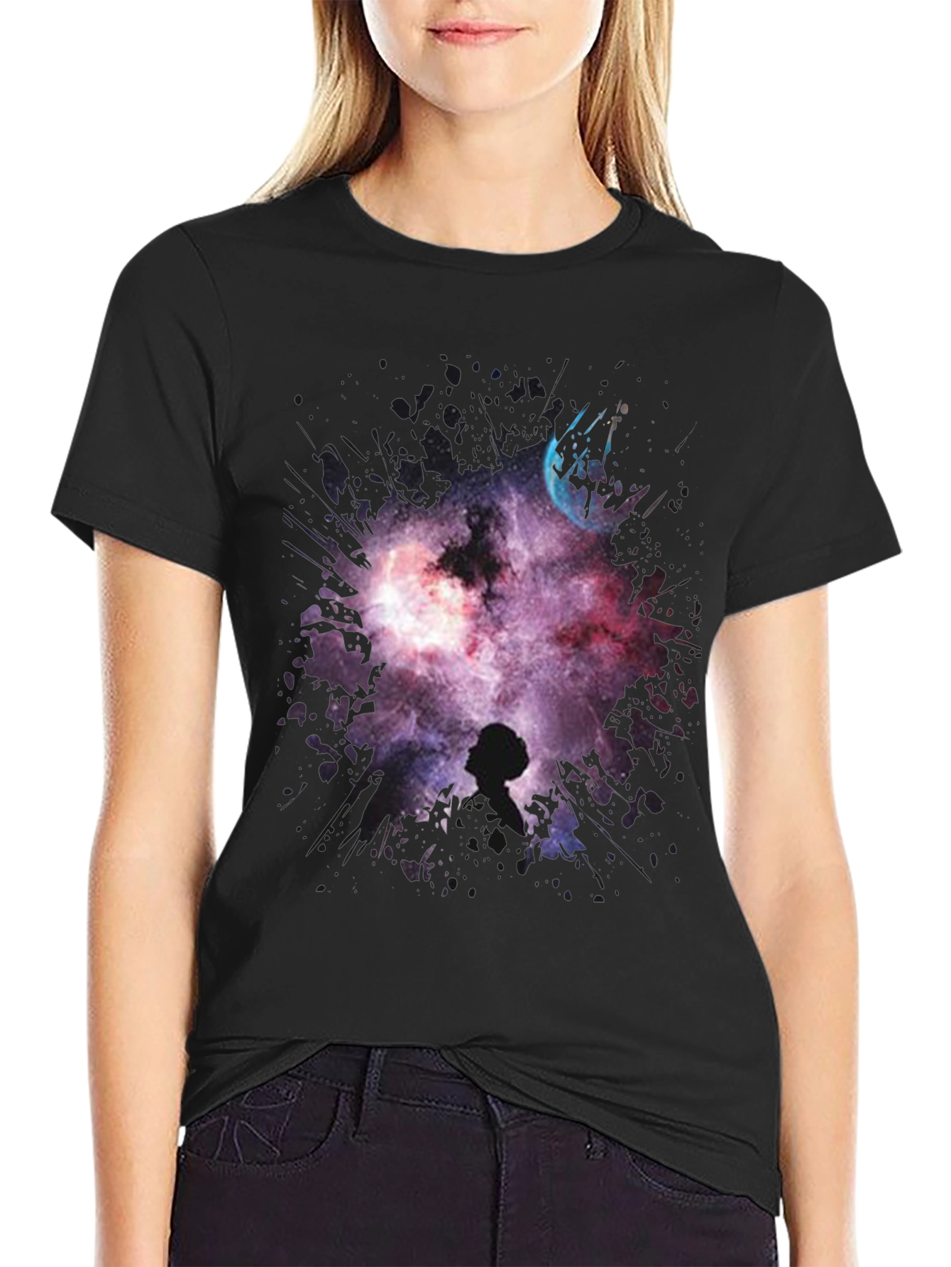 Cosmic Princess Leia Black T-Shirt