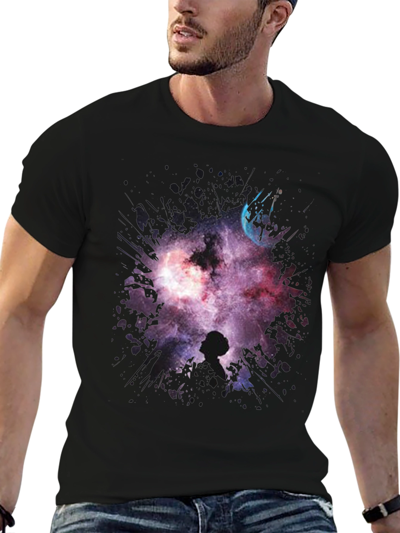 Cosmic Princess Leia Black T-Shirt