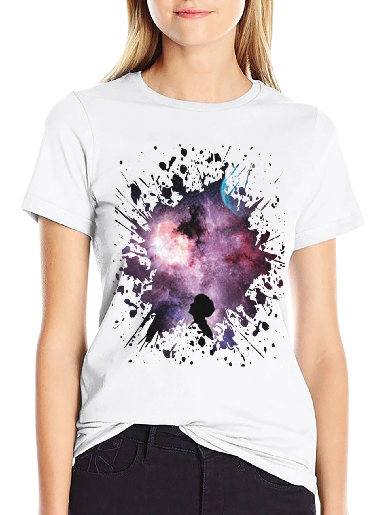 Cosmic Princess Leia Black T-Shirt