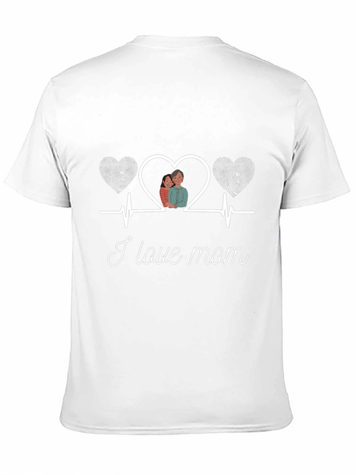 I Love Mom T-Shirt - Heartbeat Design