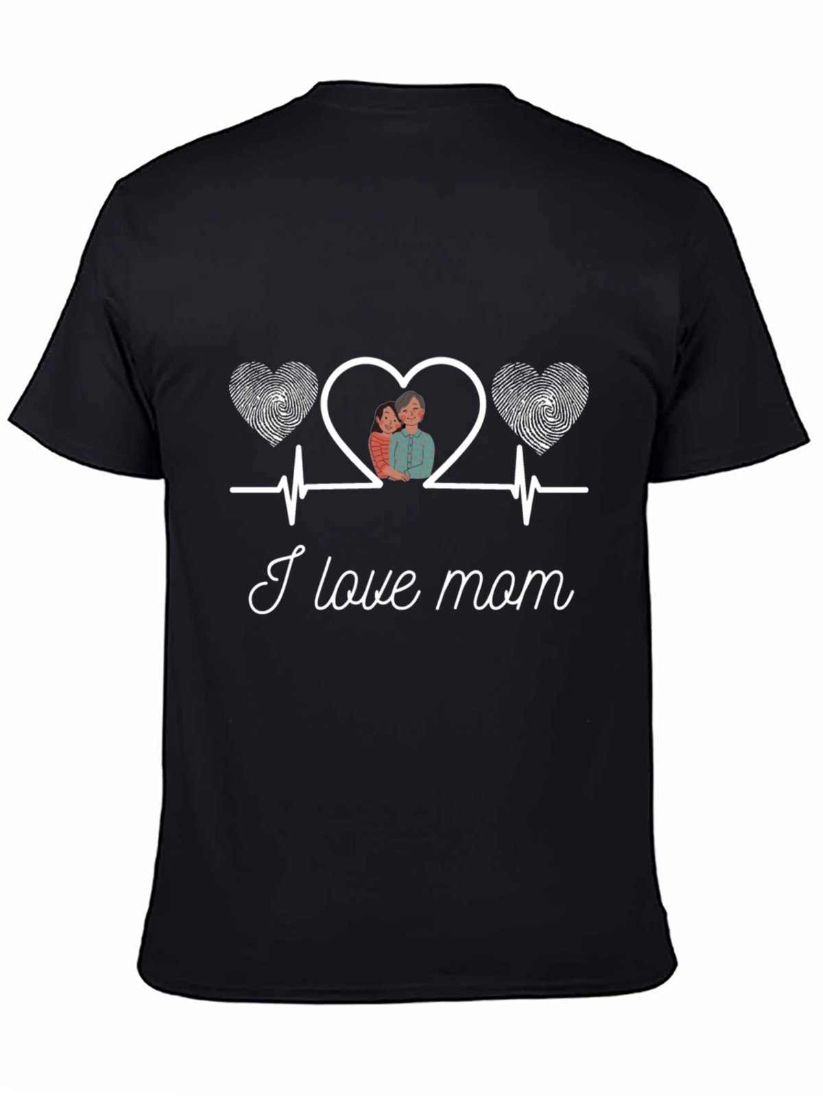 I Love Mom T-Shirt - Heartbeat Design