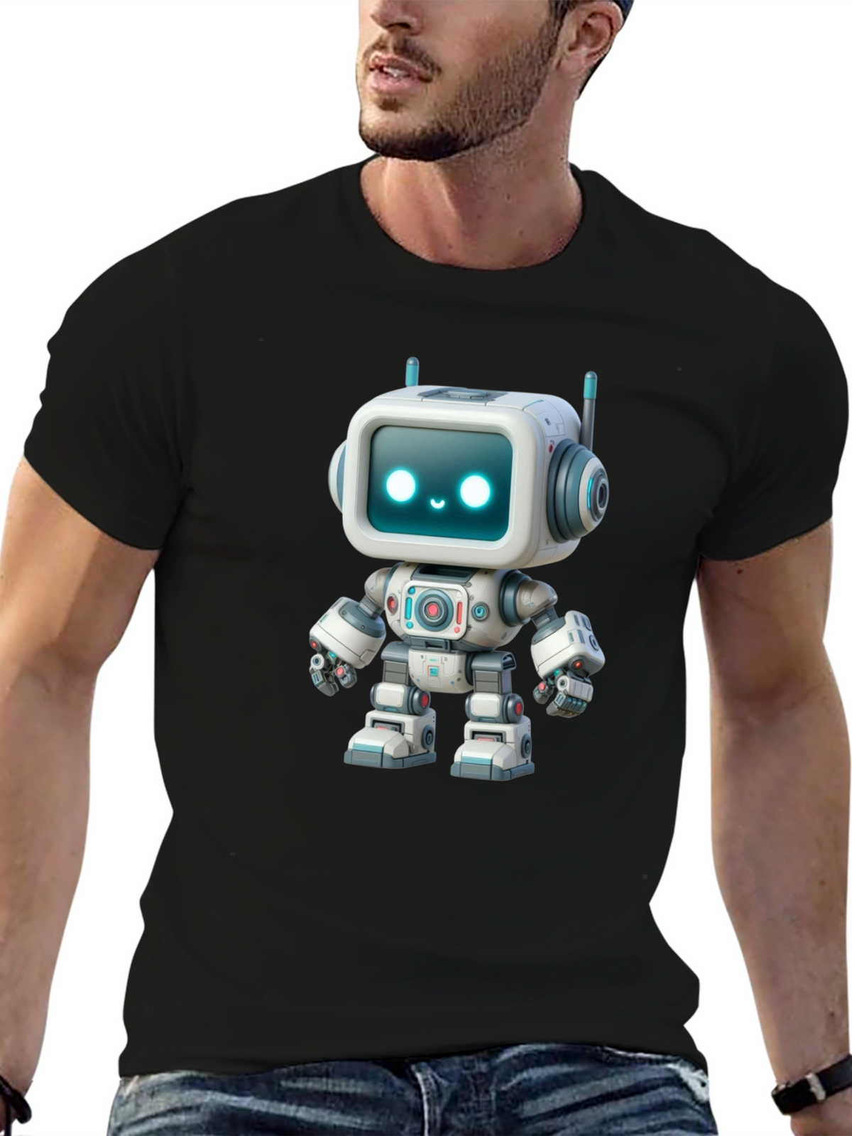 Robot Graphic T-Shirt - Fun Trendy Design