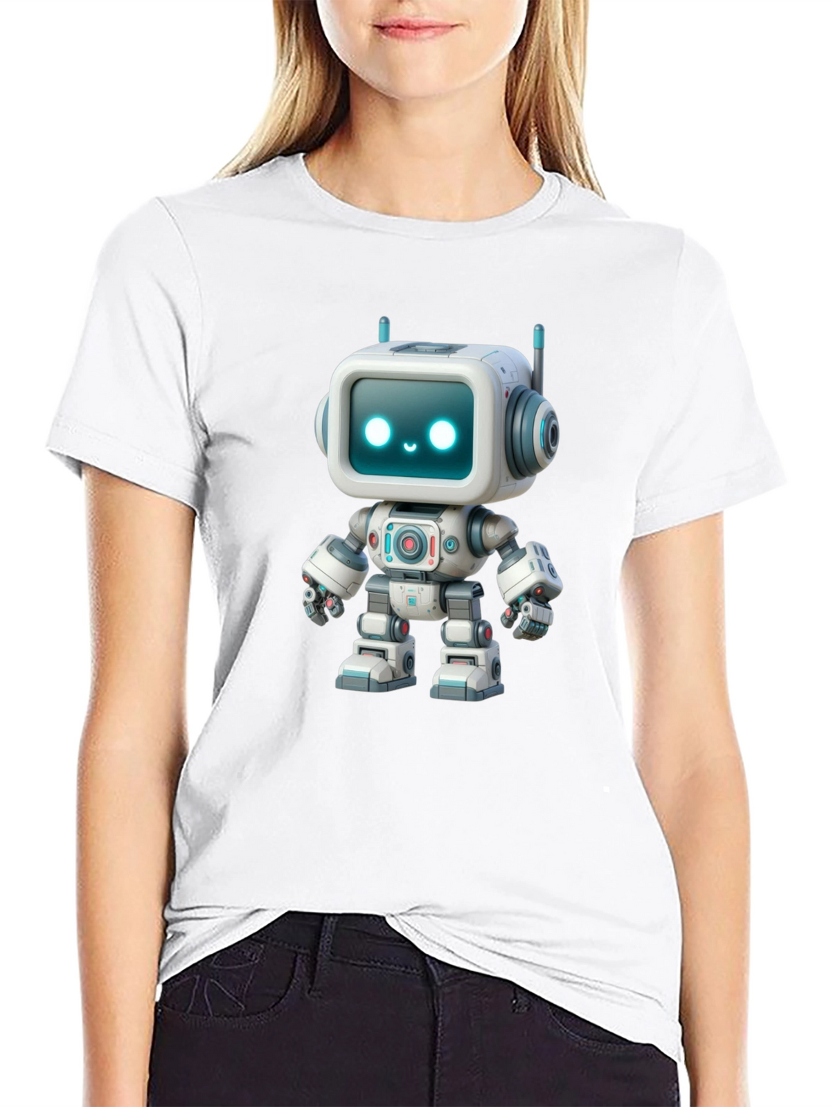 Robot Graphic T-Shirt - Fun Trendy Design