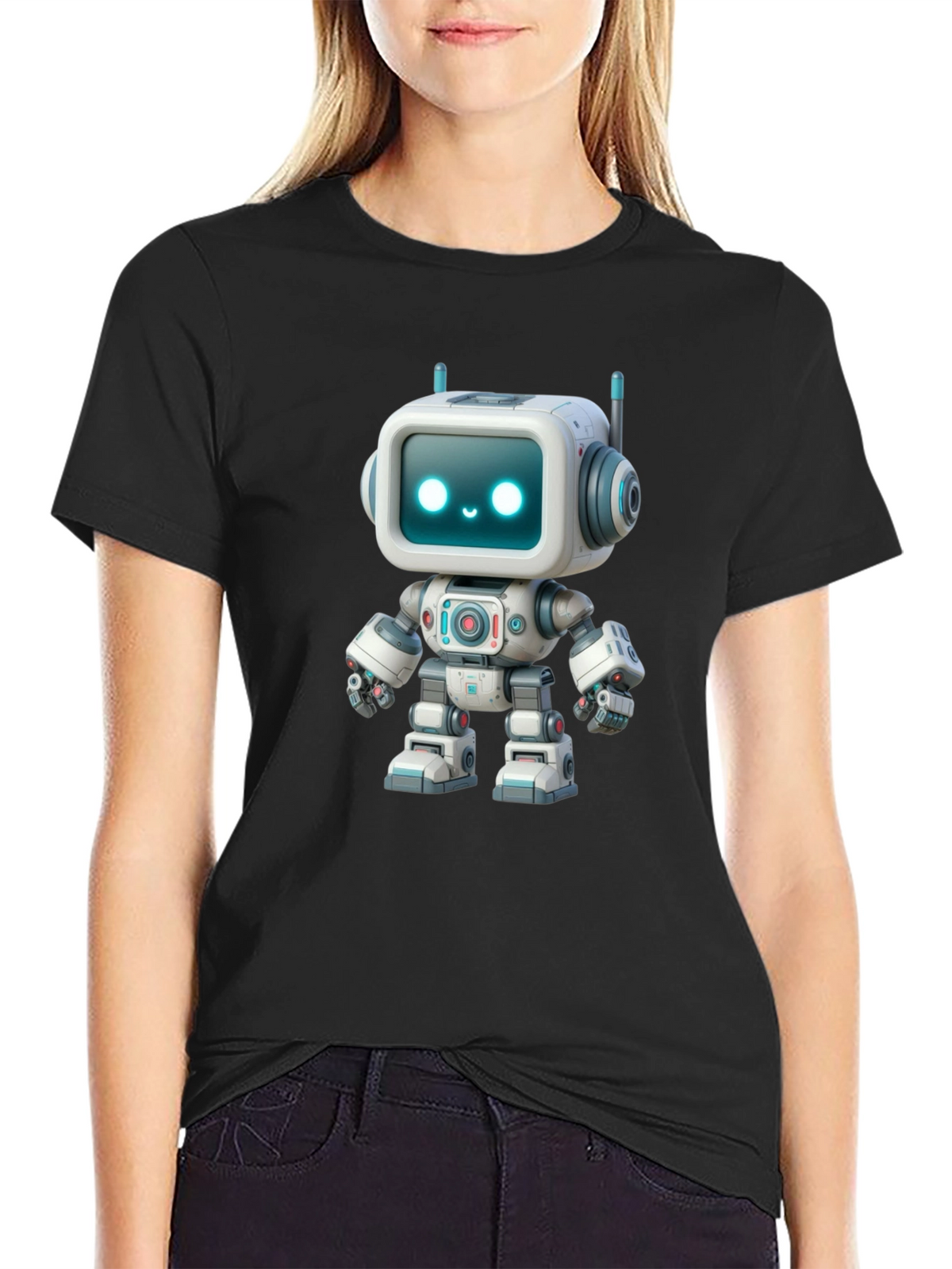 Robot Graphic T-Shirt - Fun Trendy Design