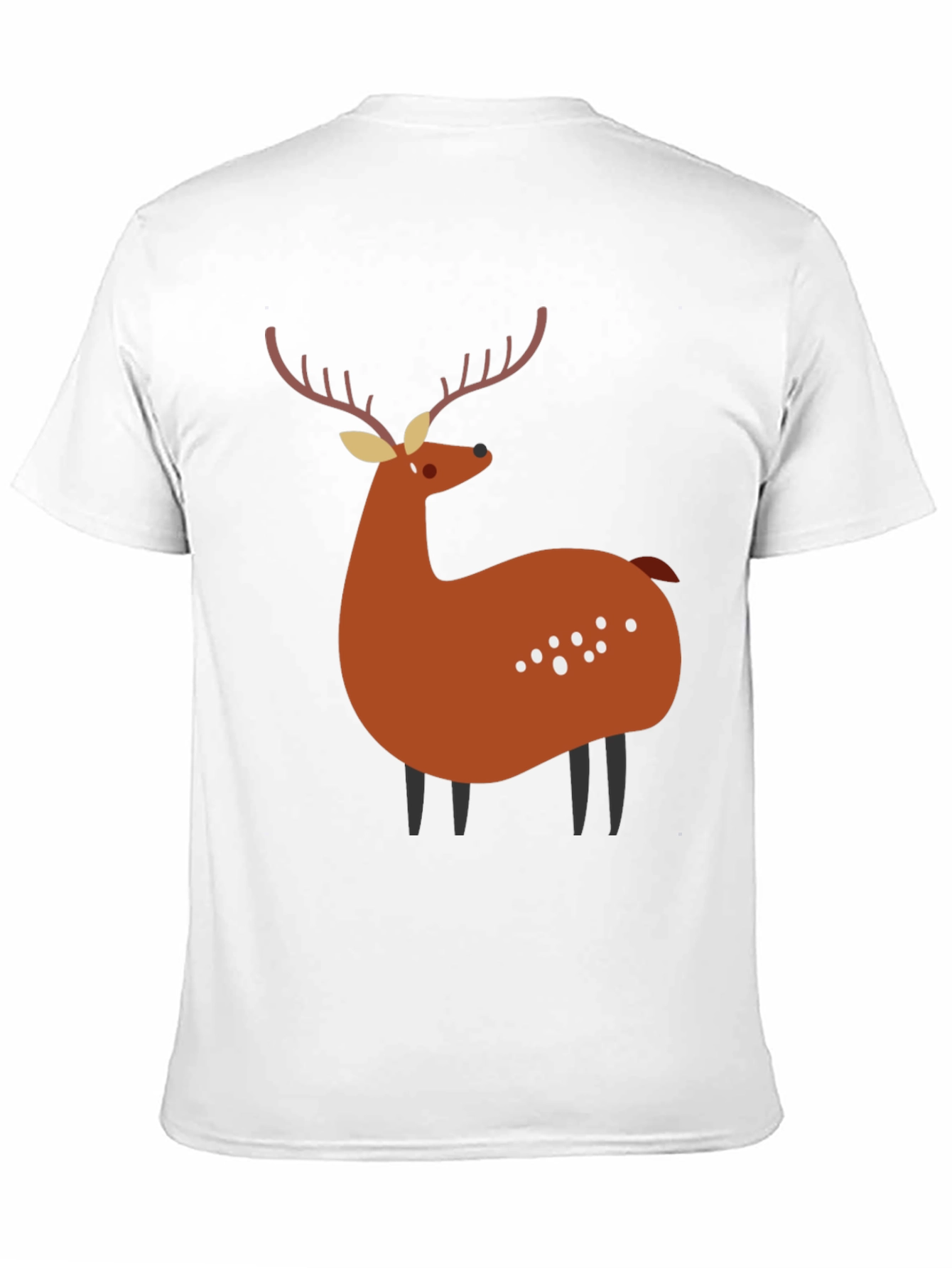 Whimsical Deer Graphic Tee - Casual Black T-Shirt
