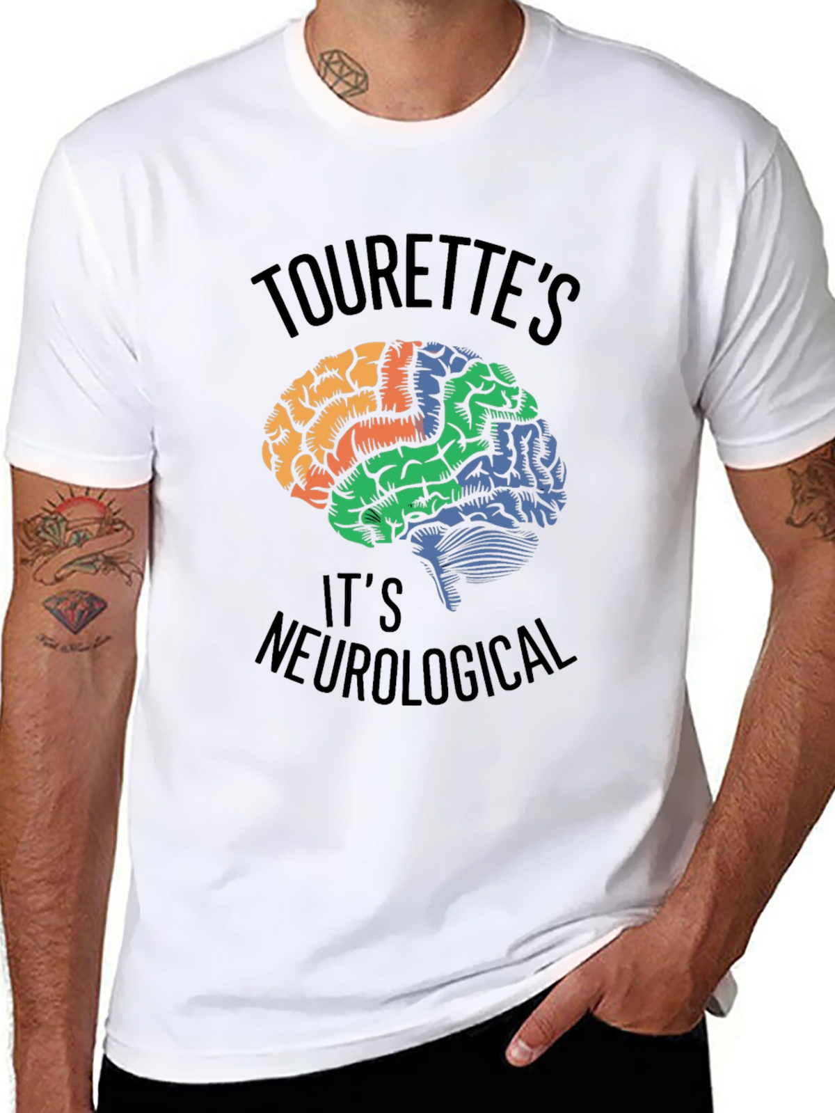 Tourettes Awareness Brain T-Shirt - Neurological Tee