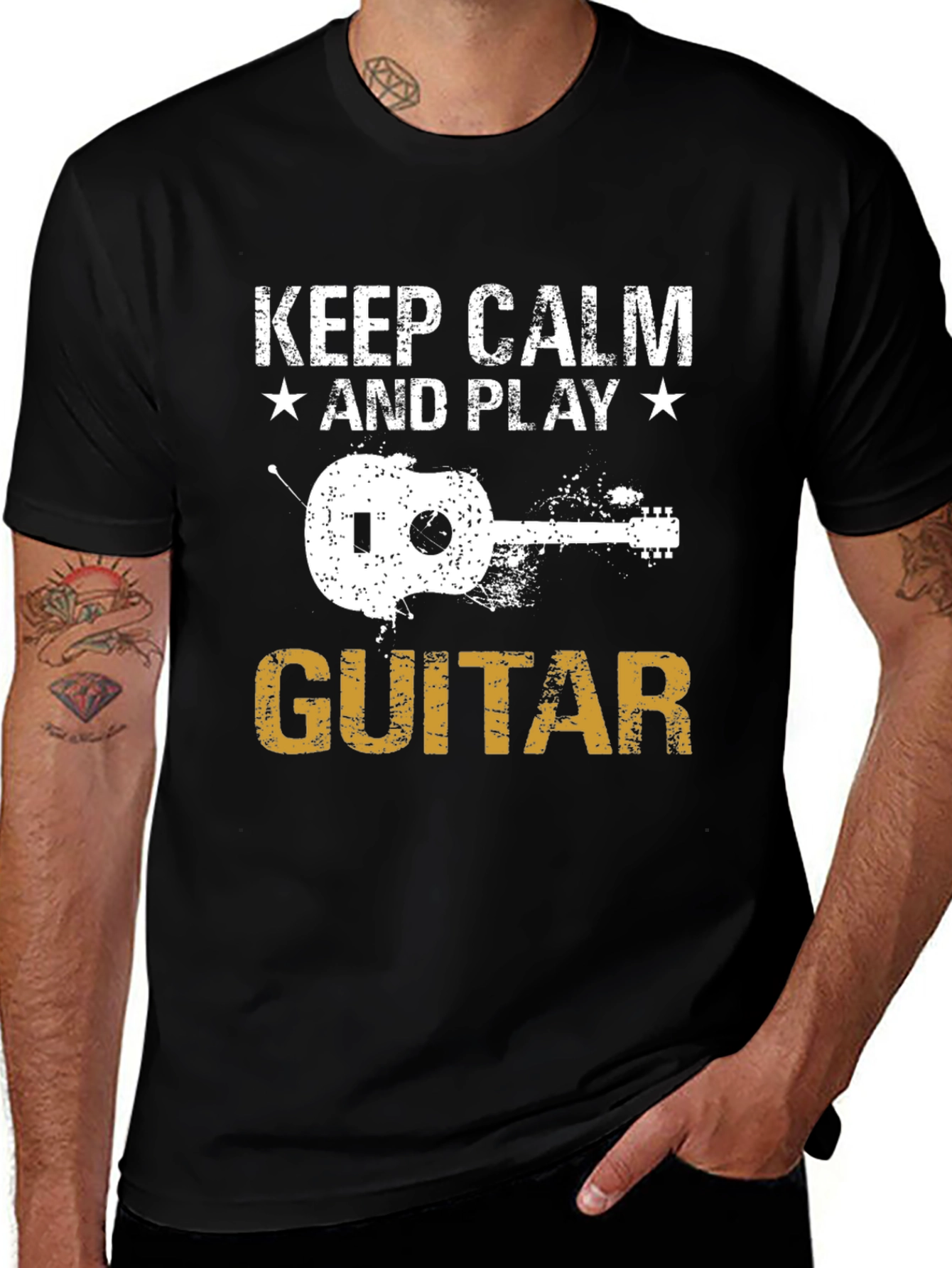 Keep Calm Guitar T-Shirt - Music Lover Tee