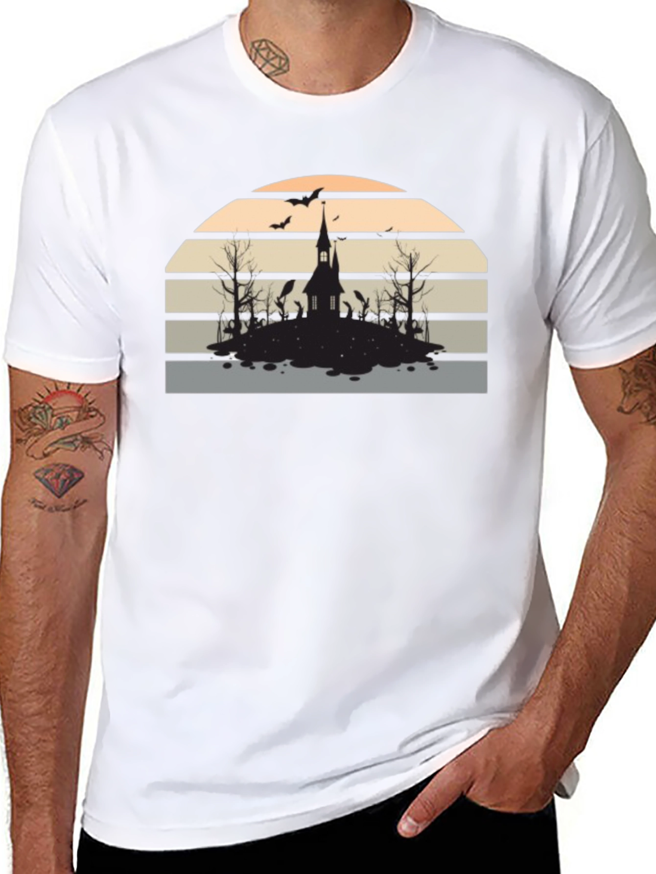 Spooky Sunset Graphic Tee - Halloween Ready!