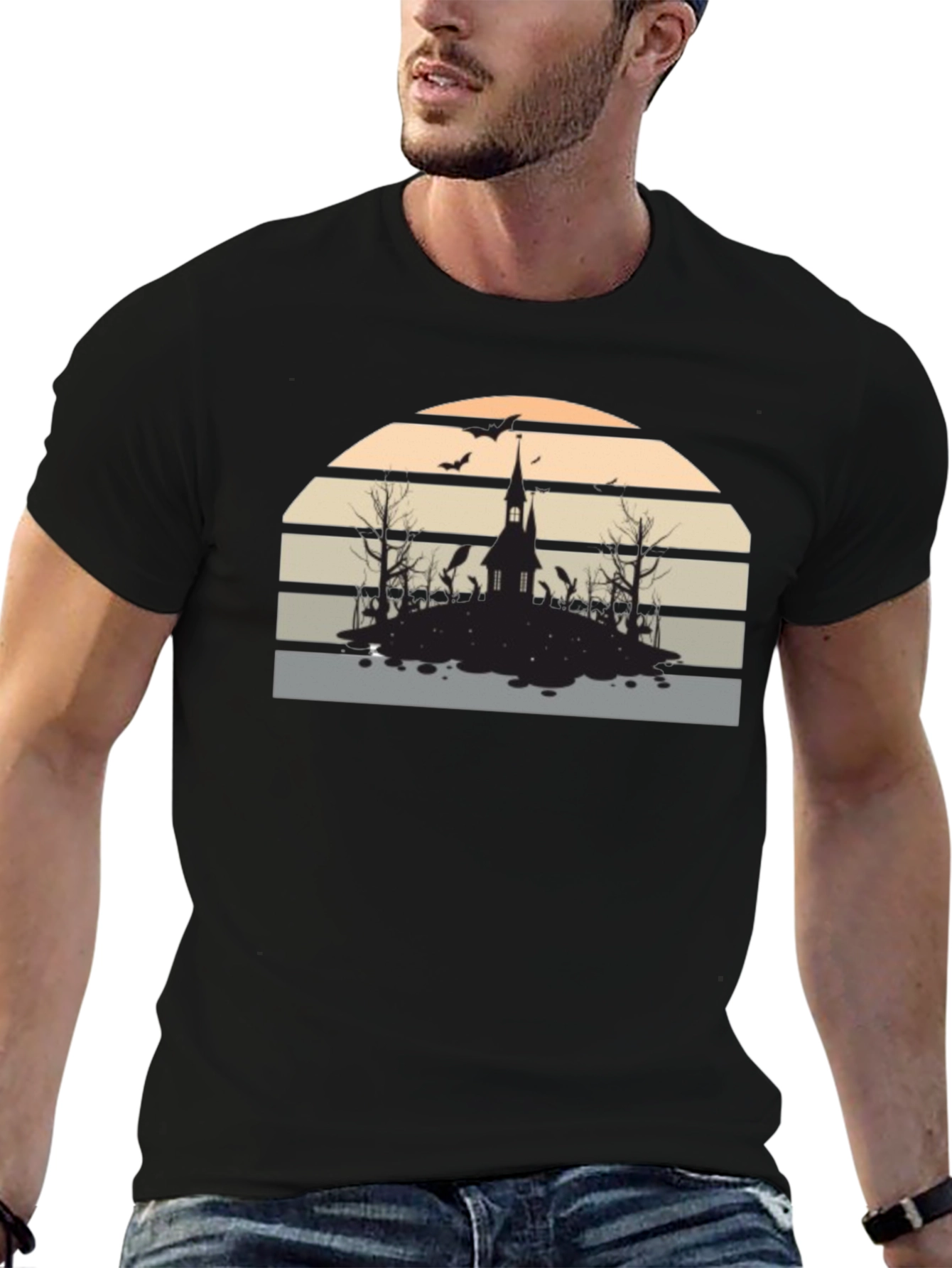 Spooky Sunset Graphic Tee - Halloween Ready!
