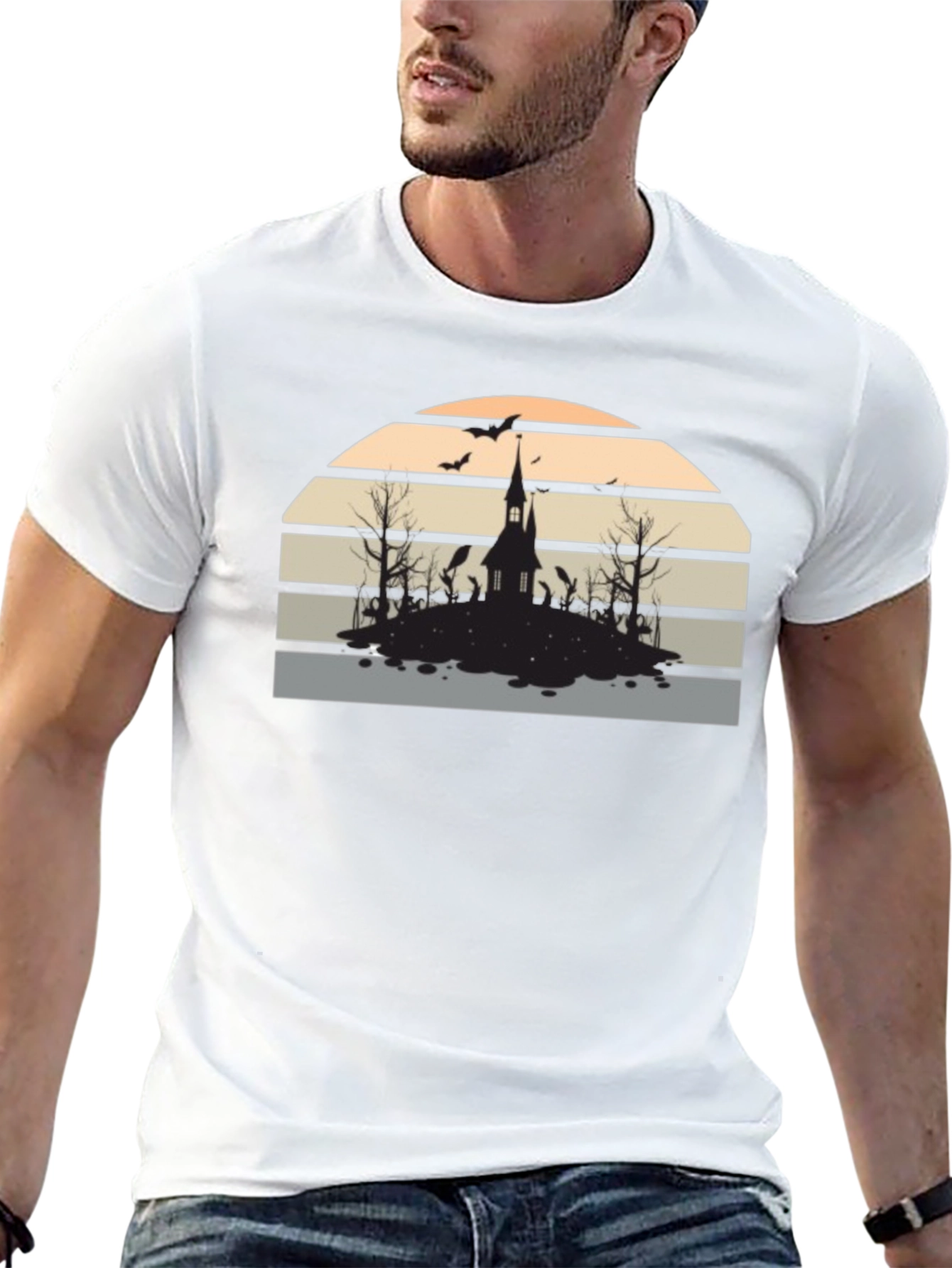 Spooky Sunset Graphic Tee - Halloween Ready!