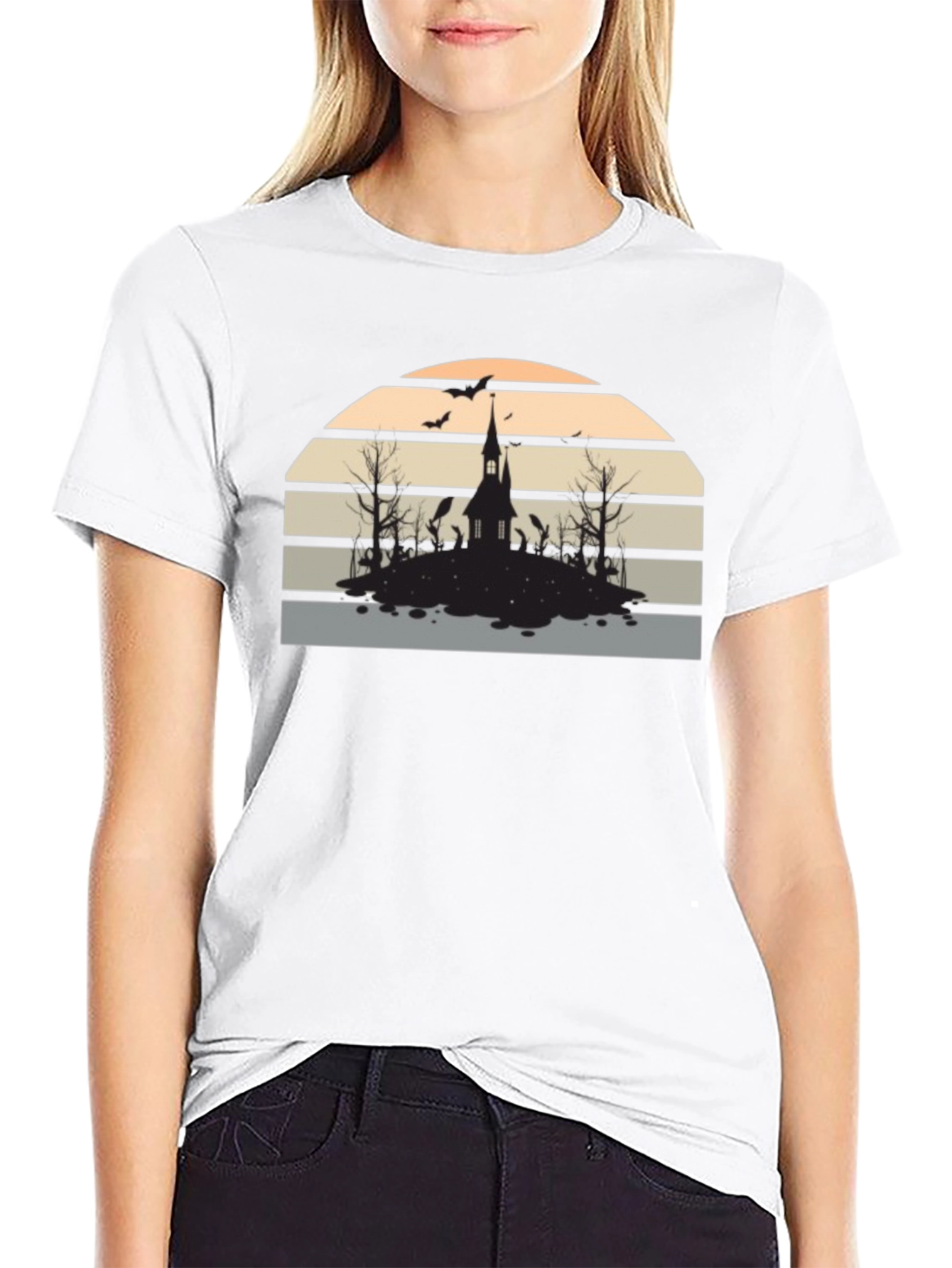 Spooky Sunset Graphic Tee - Halloween Ready!