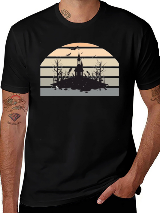 Spooky Sunset Graphic Tee - Halloween Ready!