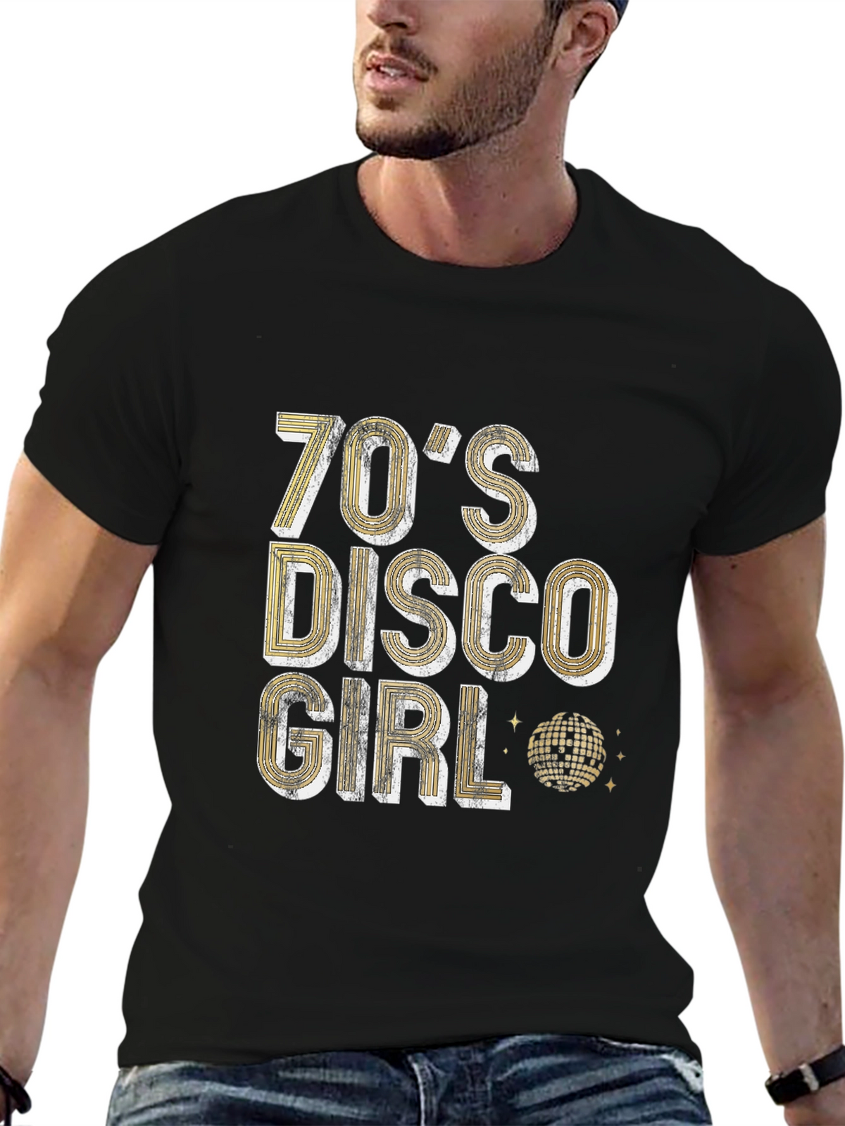 70s Disco Girl Graphic T-Shirt - Retro Party Tee