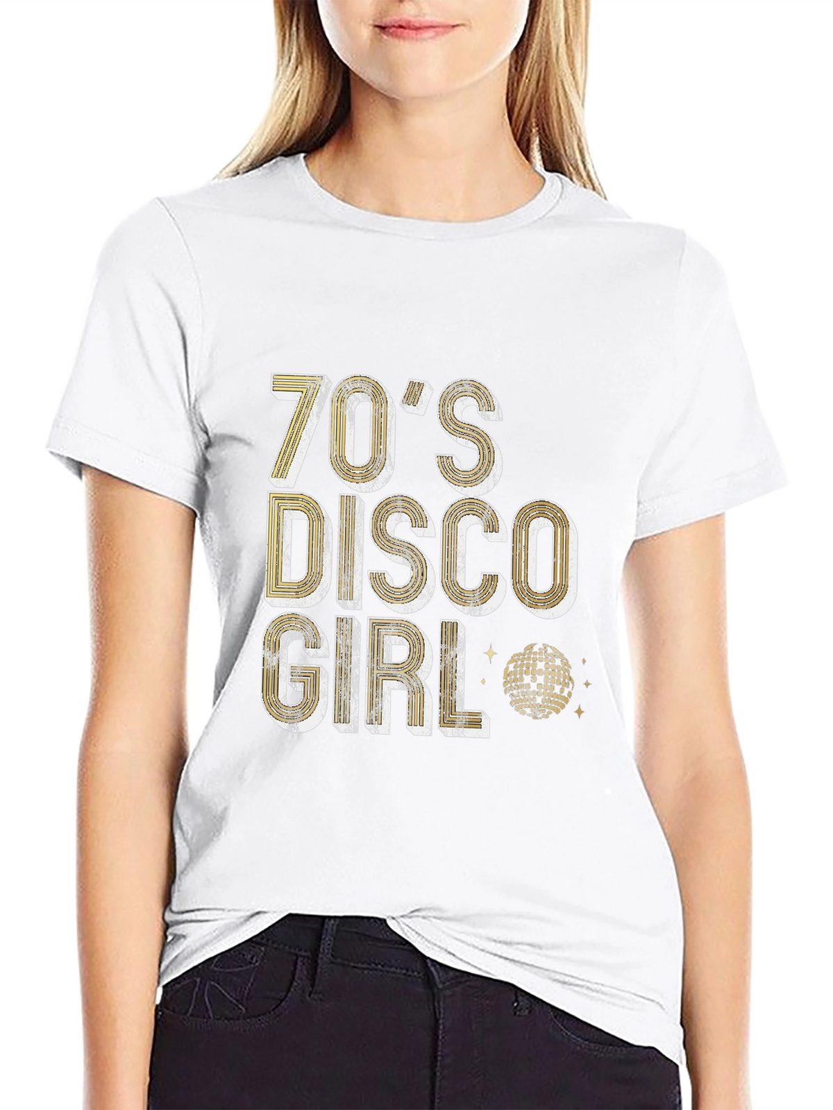 70s Disco Girl Graphic T-Shirt - Retro Party Tee