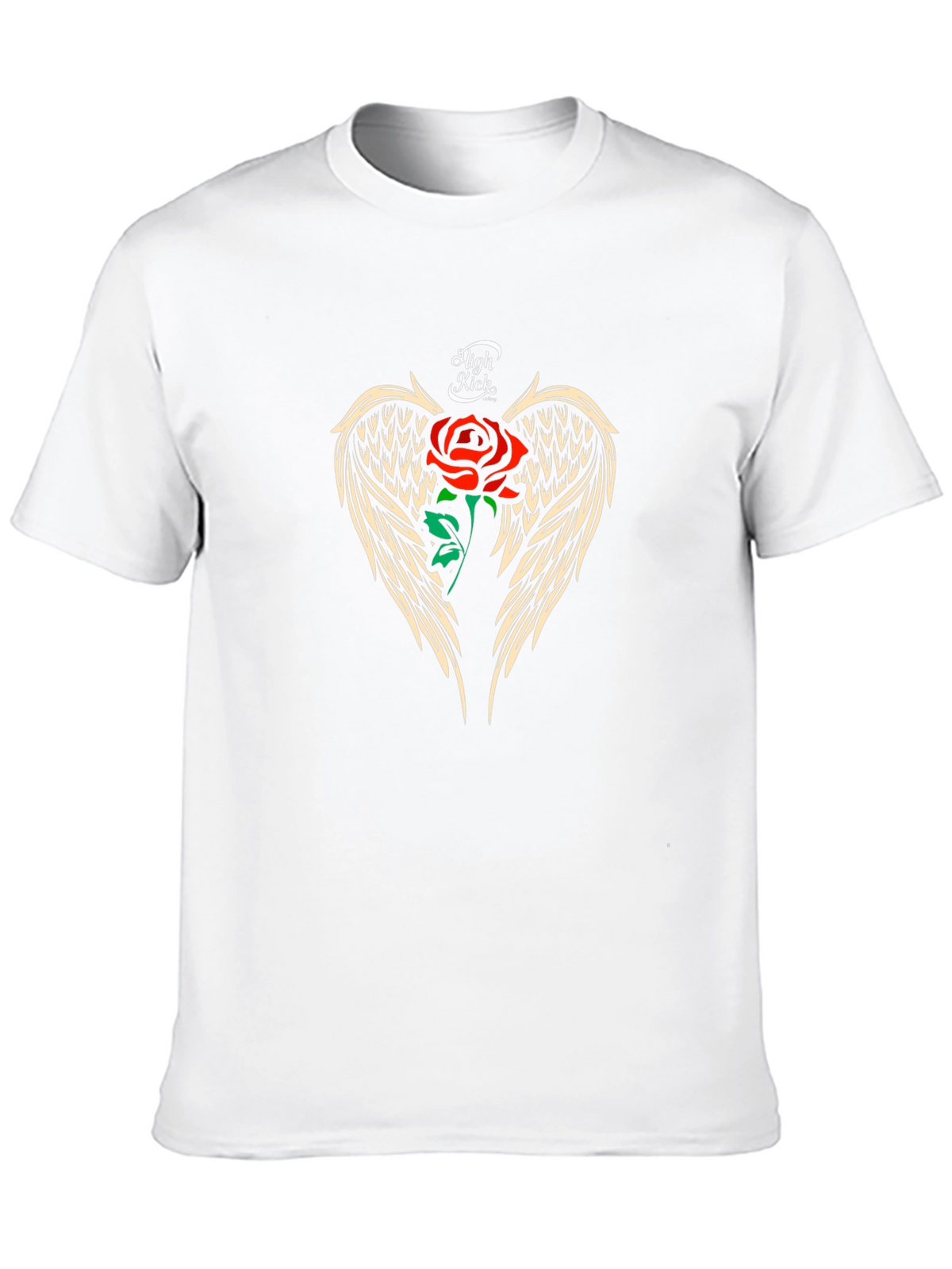 Rose and Wings Graphic T-Shirt - High Kick Design