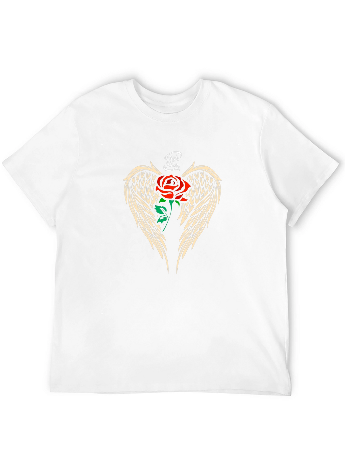 Rose and Wings Graphic T-Shirt - High Kick Design