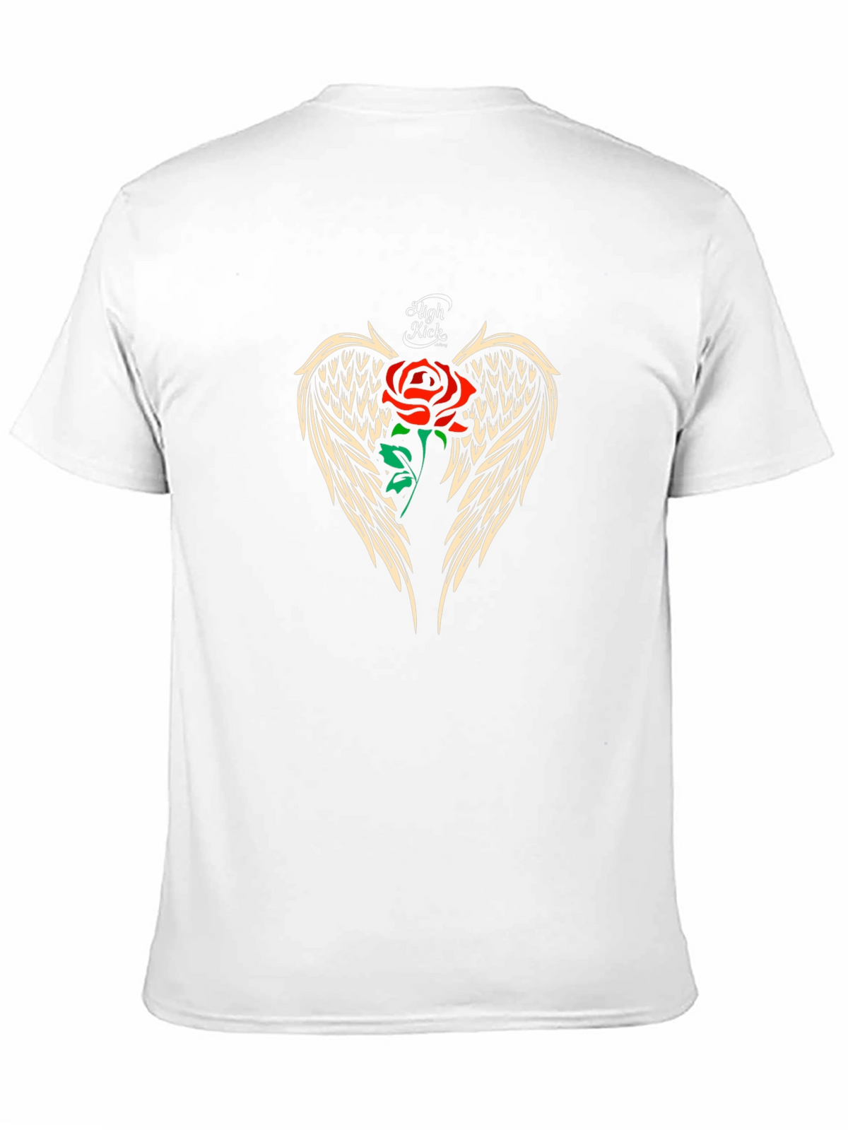 Rose and Wings Graphic T-Shirt - High Kick Design