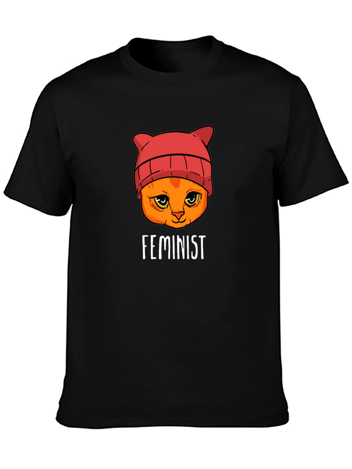 Feminist Cat T-Shirt -  Black Unisex Tee
