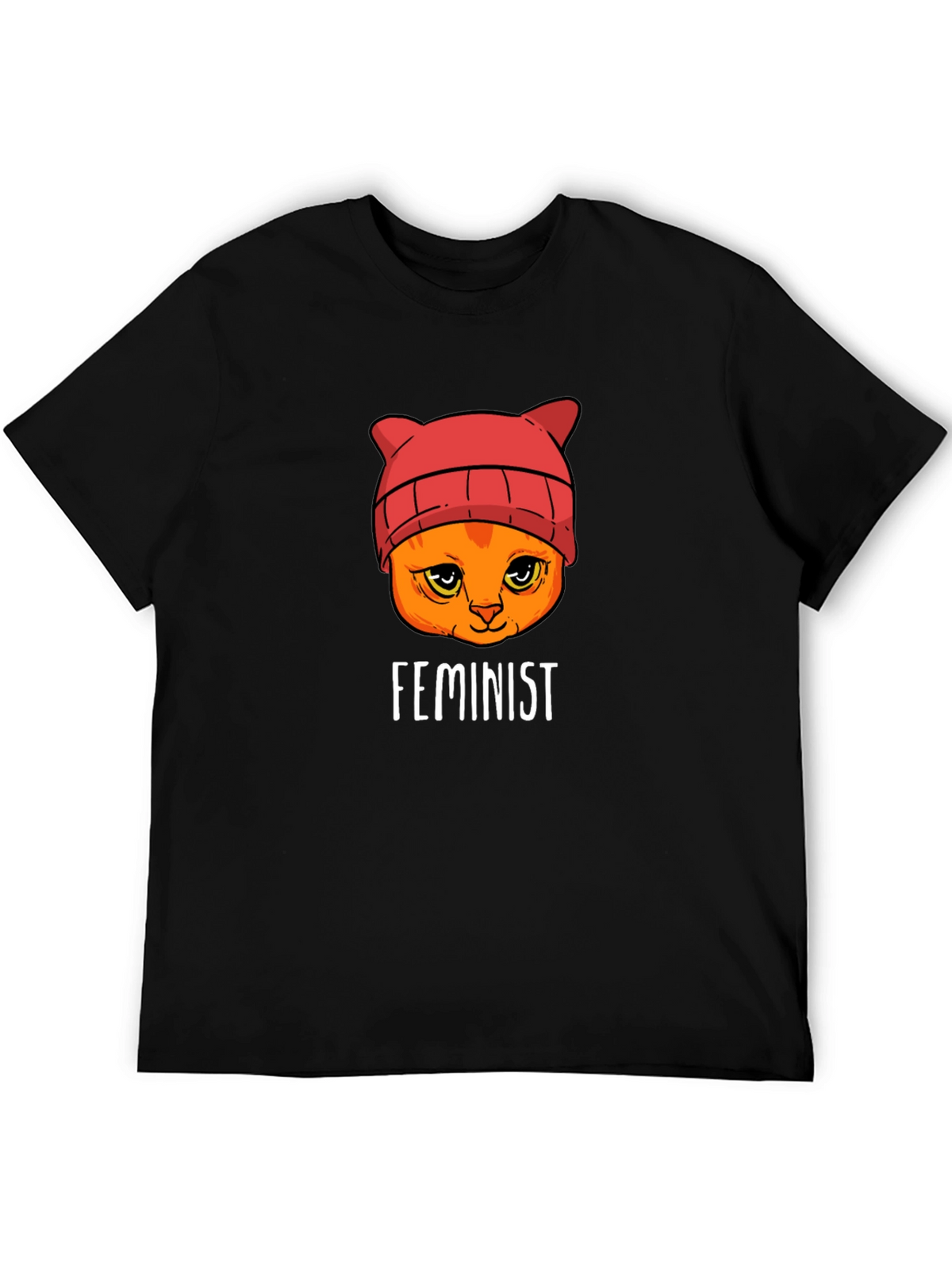 Feminist Cat T-Shirt -  Black Unisex Tee