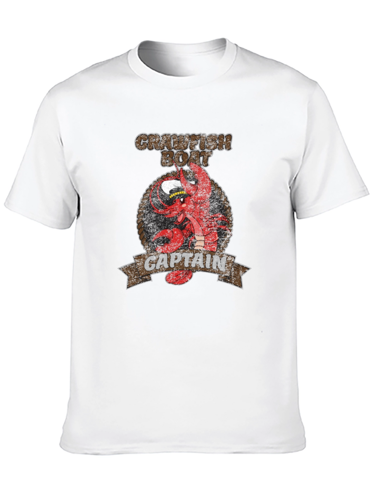 Crawfish Boat Captain Black Graphic T-Shirt