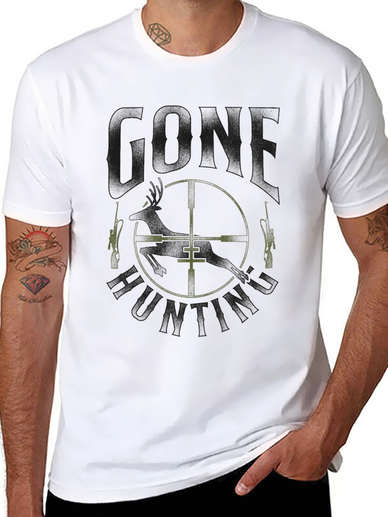 Gone Hunting Black Tee