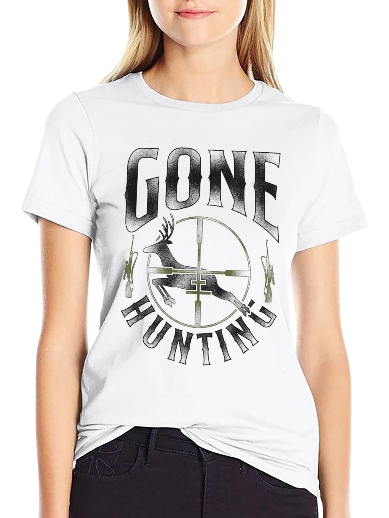 Gone Hunting Black Tee